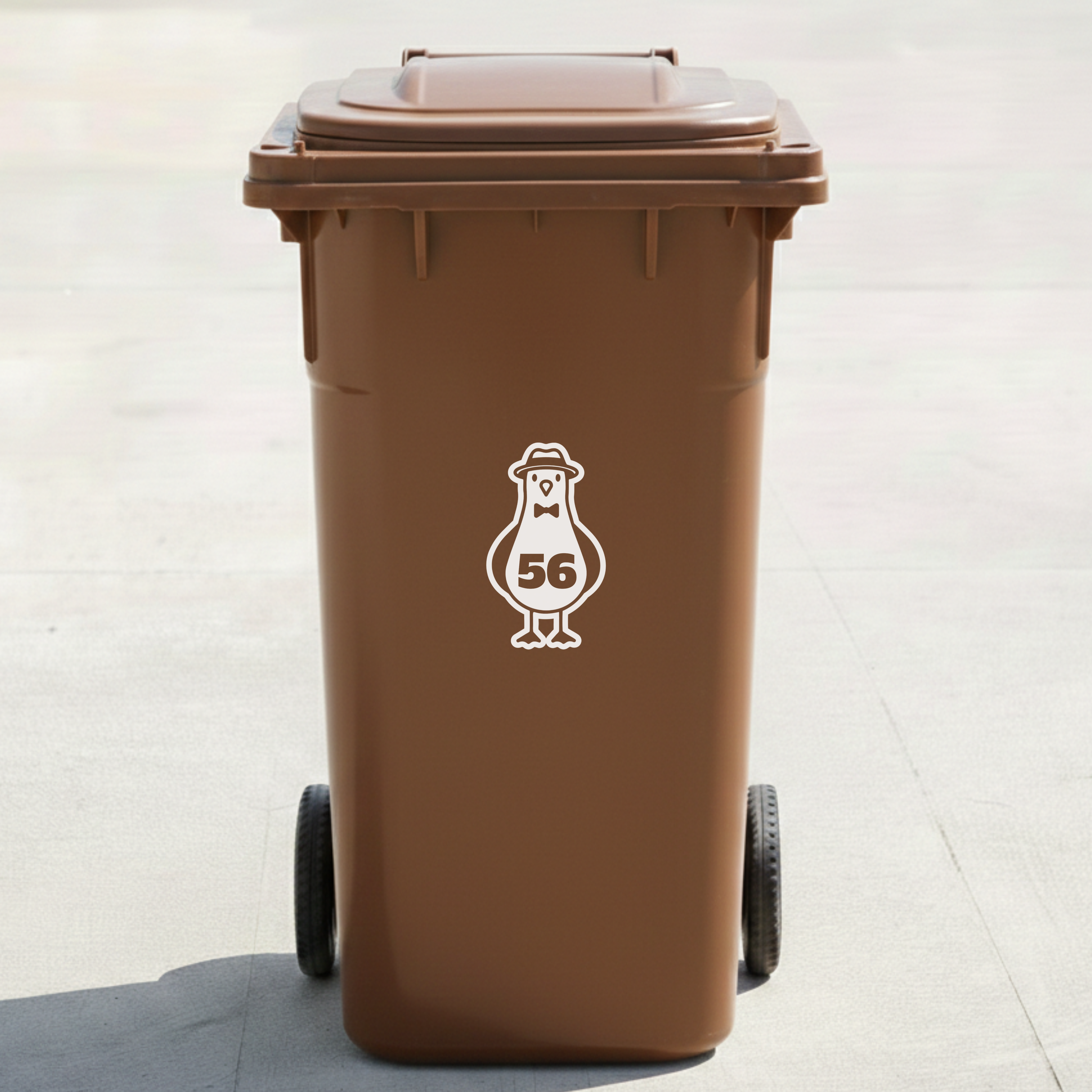 Seagull Bin Decal Sticker with Personalised House Number