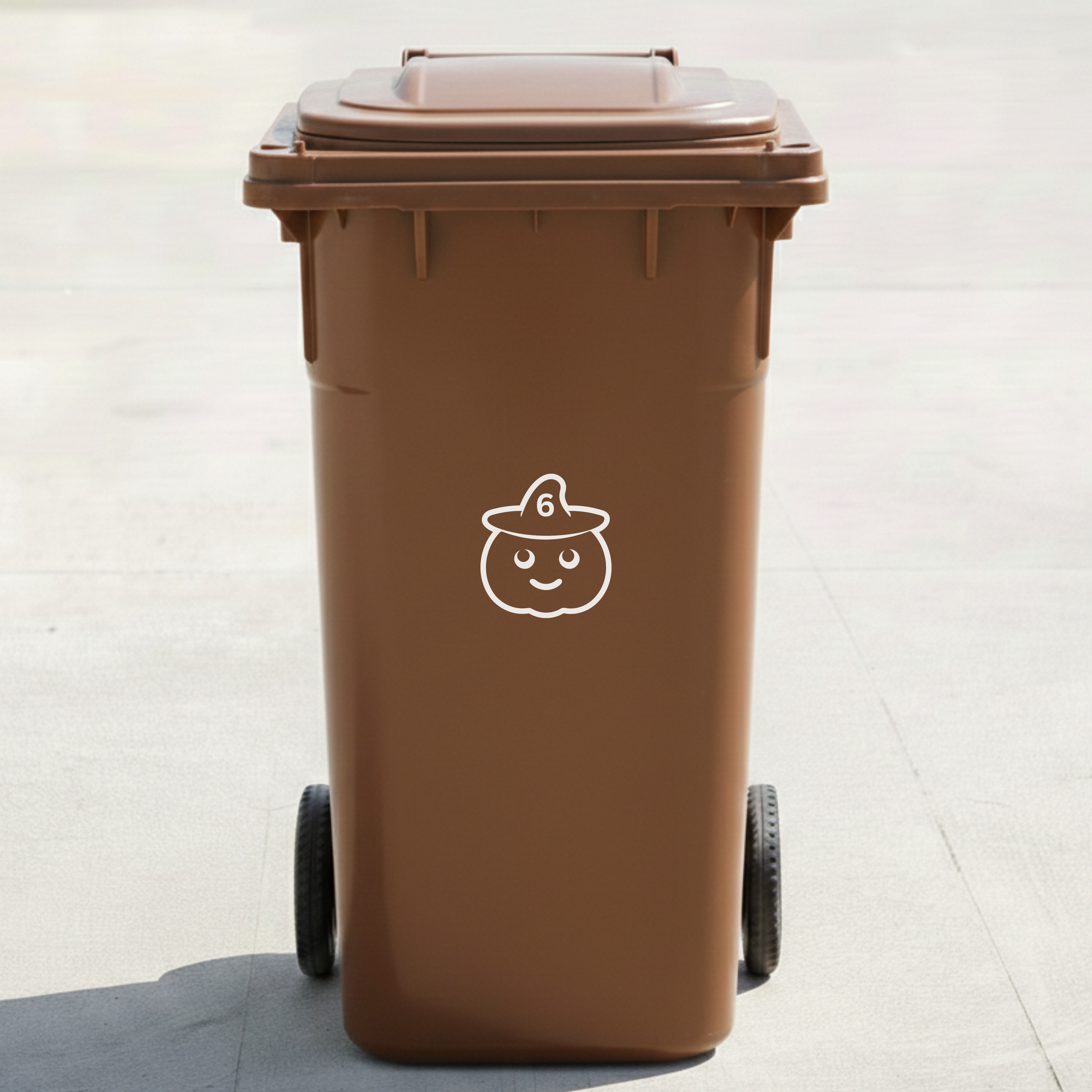 Pumpkin Bin Decal Sticker with Personalised House Number