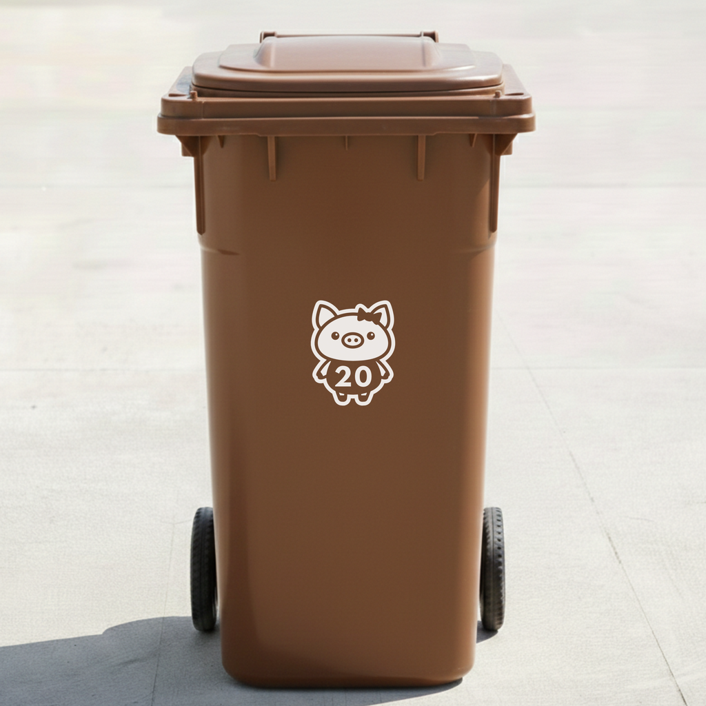 Piggy Bin Decal Sticker with Personalised House Number