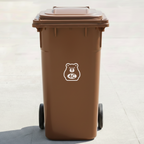 Angry Bear Bin Decal Sticker with Personalised House Number