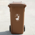 Umbrella Duck Bin Decal Sticker with Personalised House Number