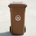 Floral Frame Bin Decal Sticker with Personalised House Number
