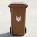 Owl Bin Decal Sticker with Personalised House Number