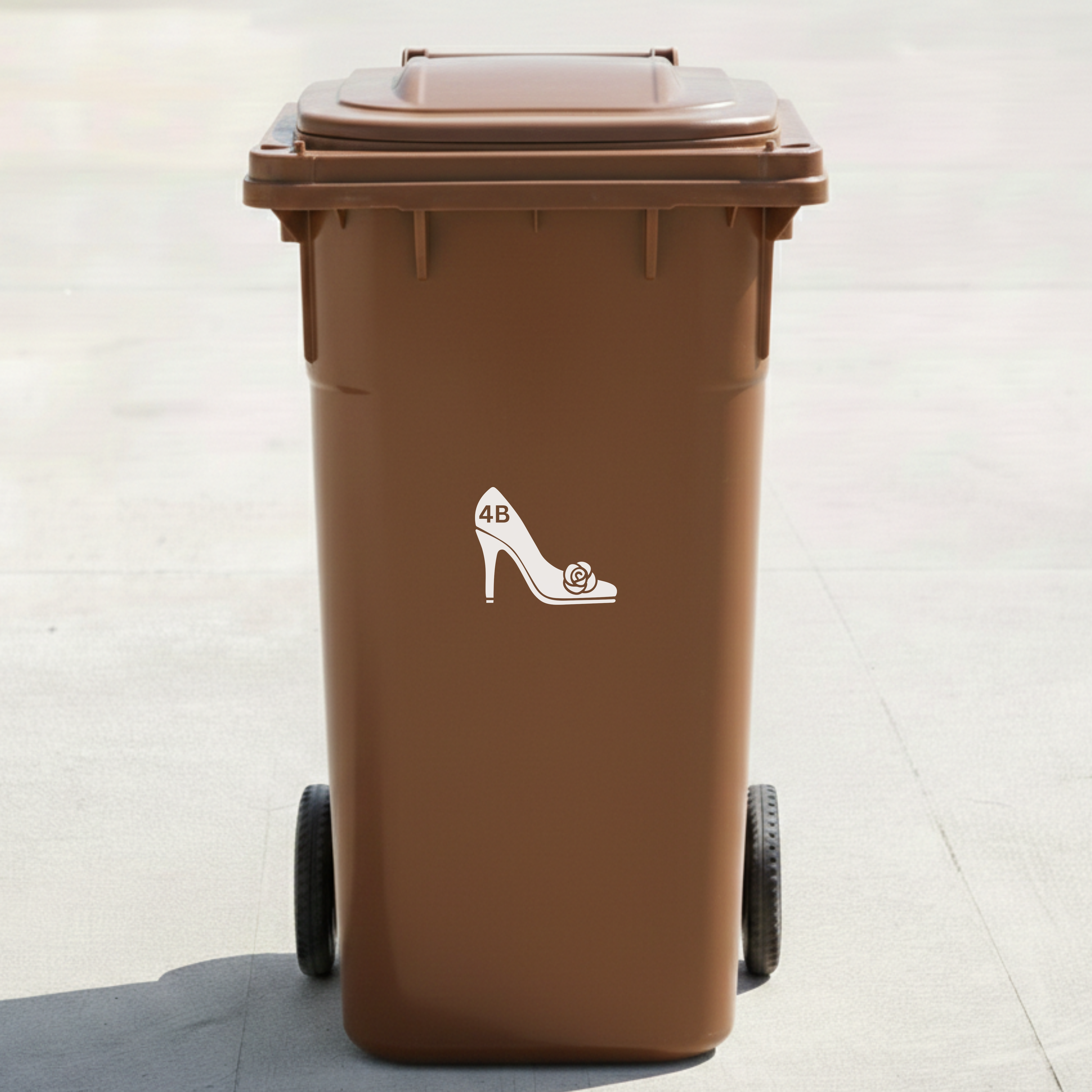 High Heel Bin Decal Sticker with Personalised House Number