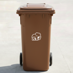Elephant Bin Decal Sticker with Personalised House Number
