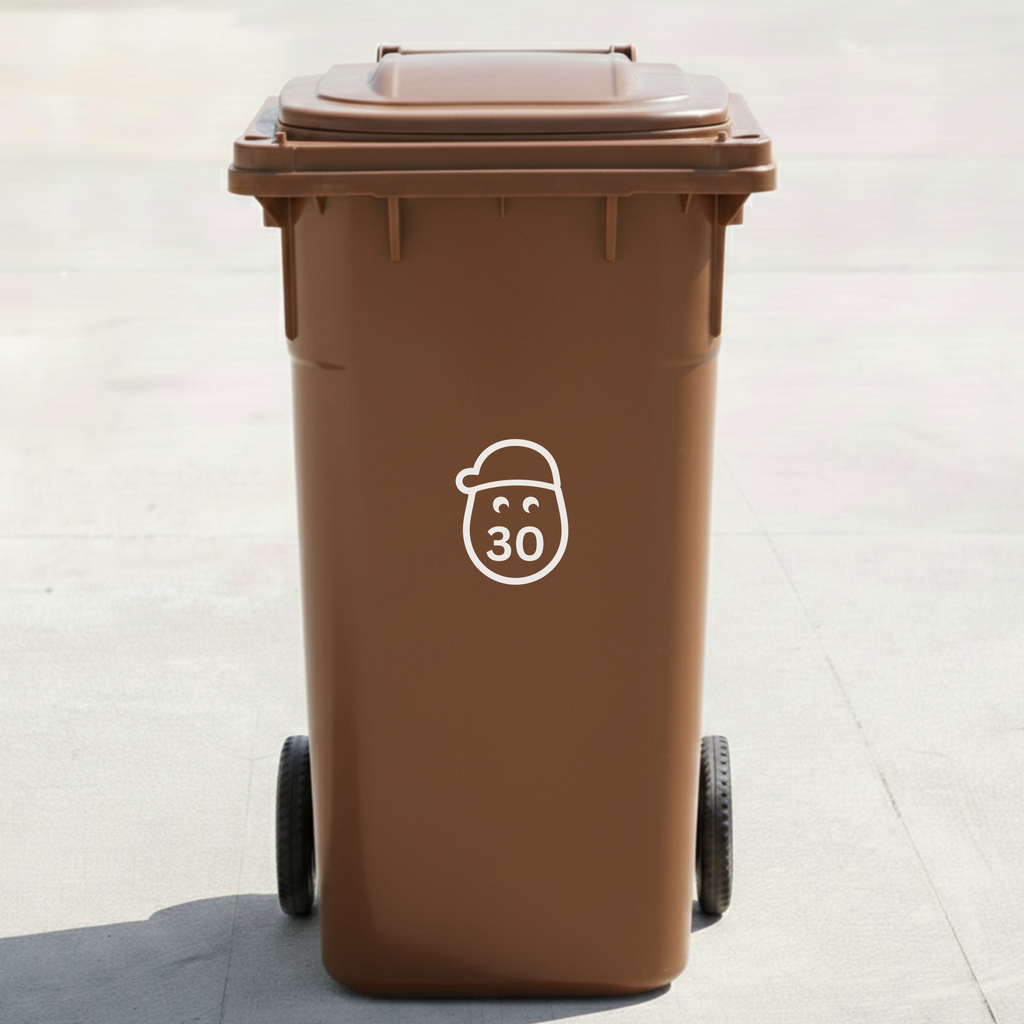 Small Potato Bin Decal Sticker with Personalised House Number