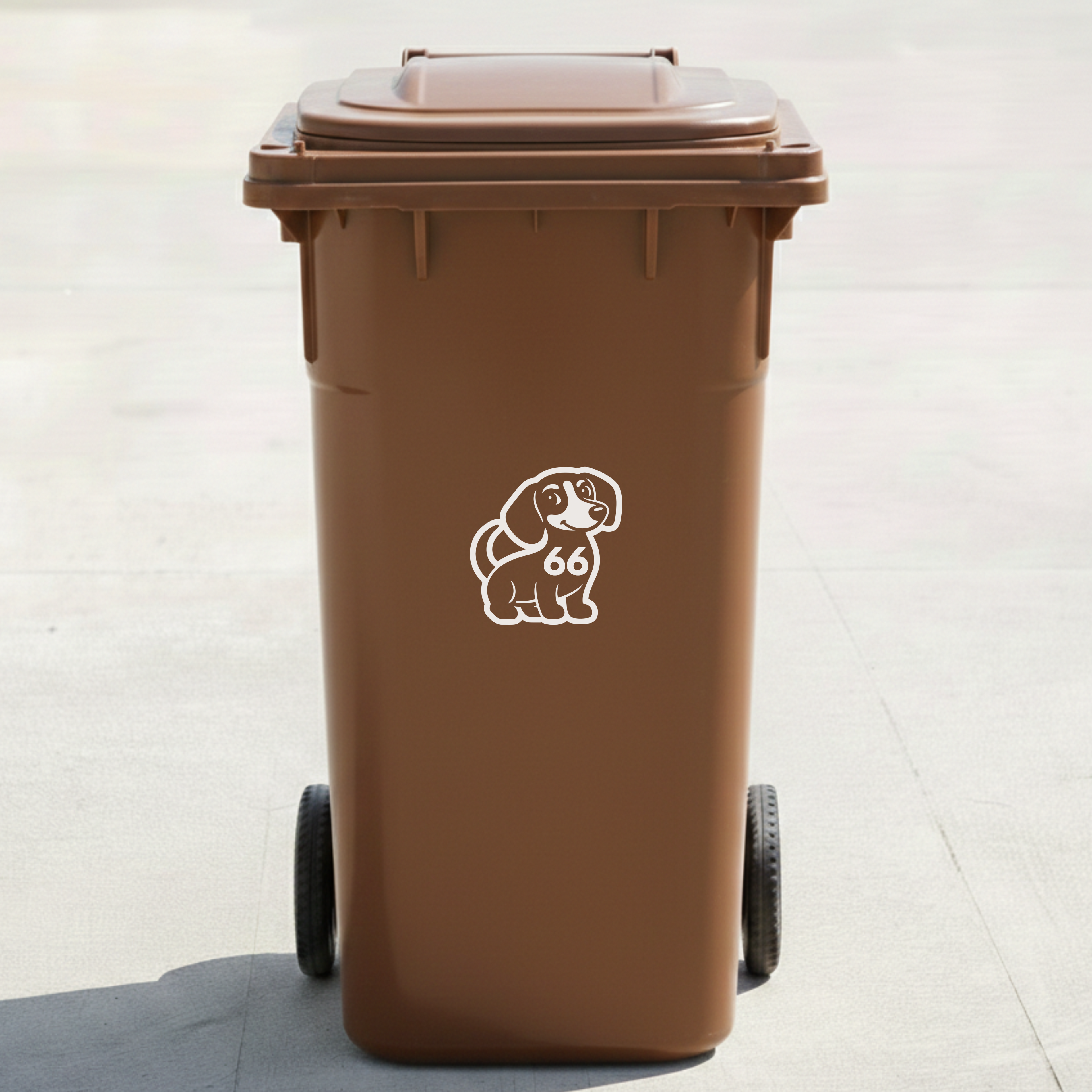 Dachshund Dog Bin Decal Sticker with Personalised House Number