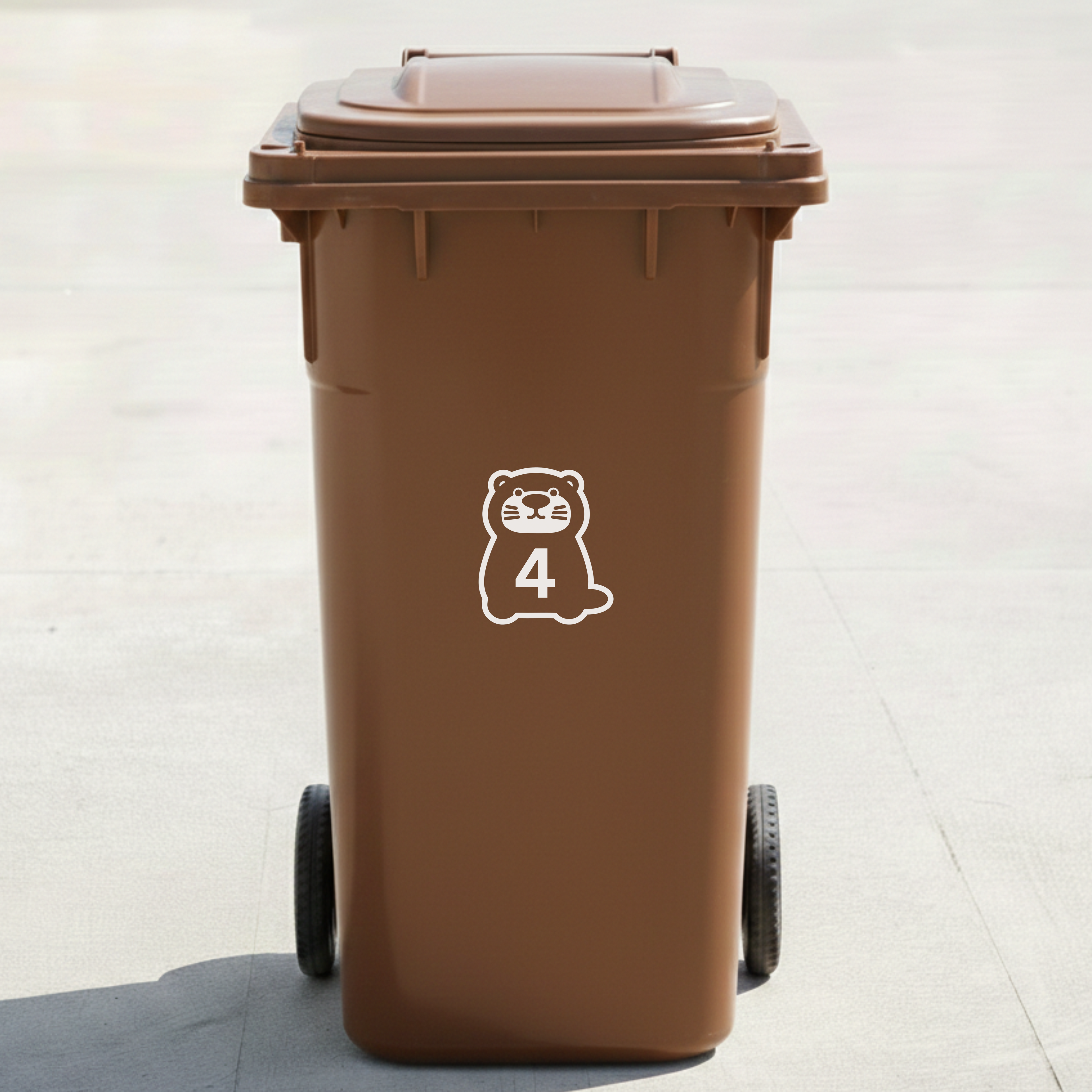 Otter Bin Decal Sticker with Personalised House Number