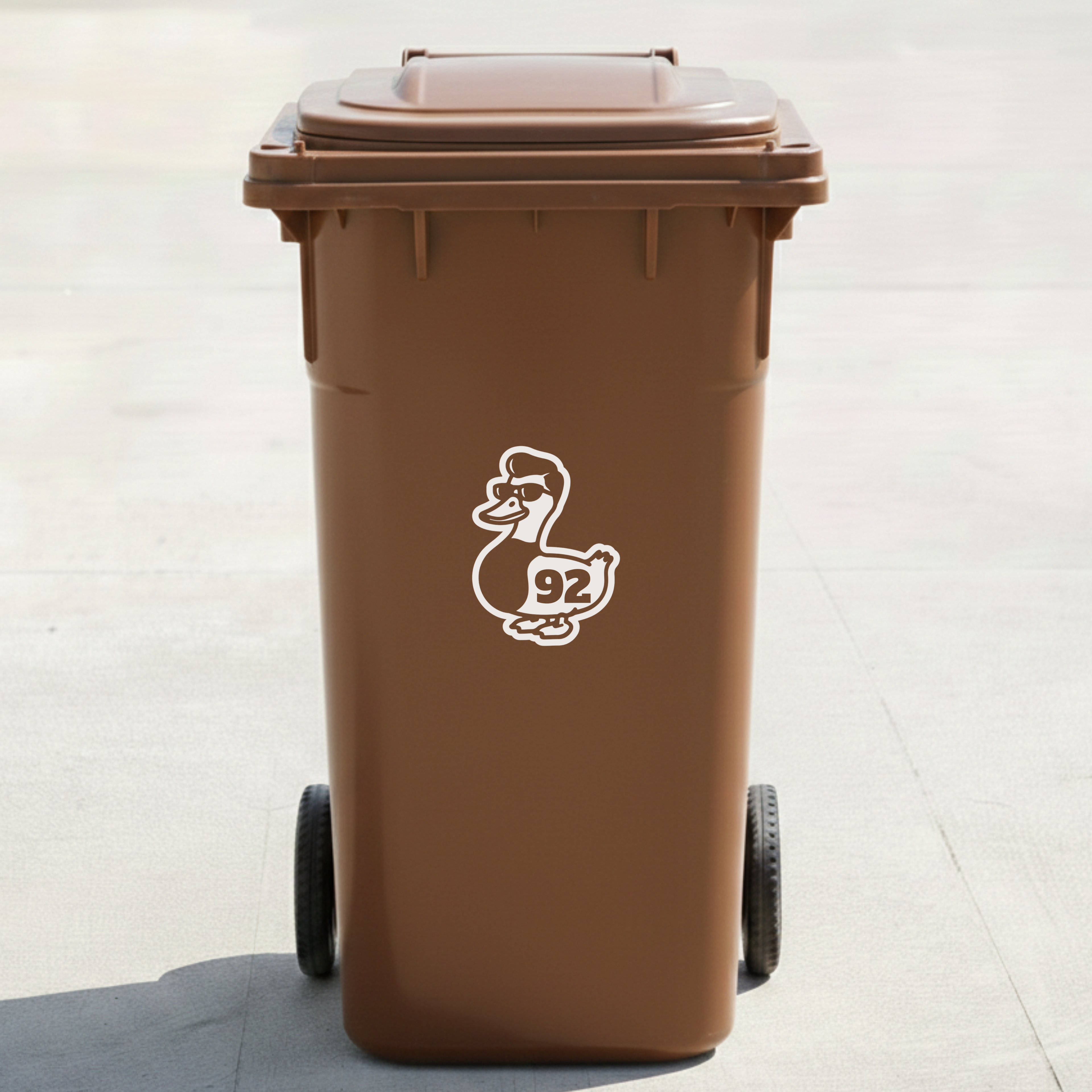 Duck Bin Decal Sticker with Personalised House Number
