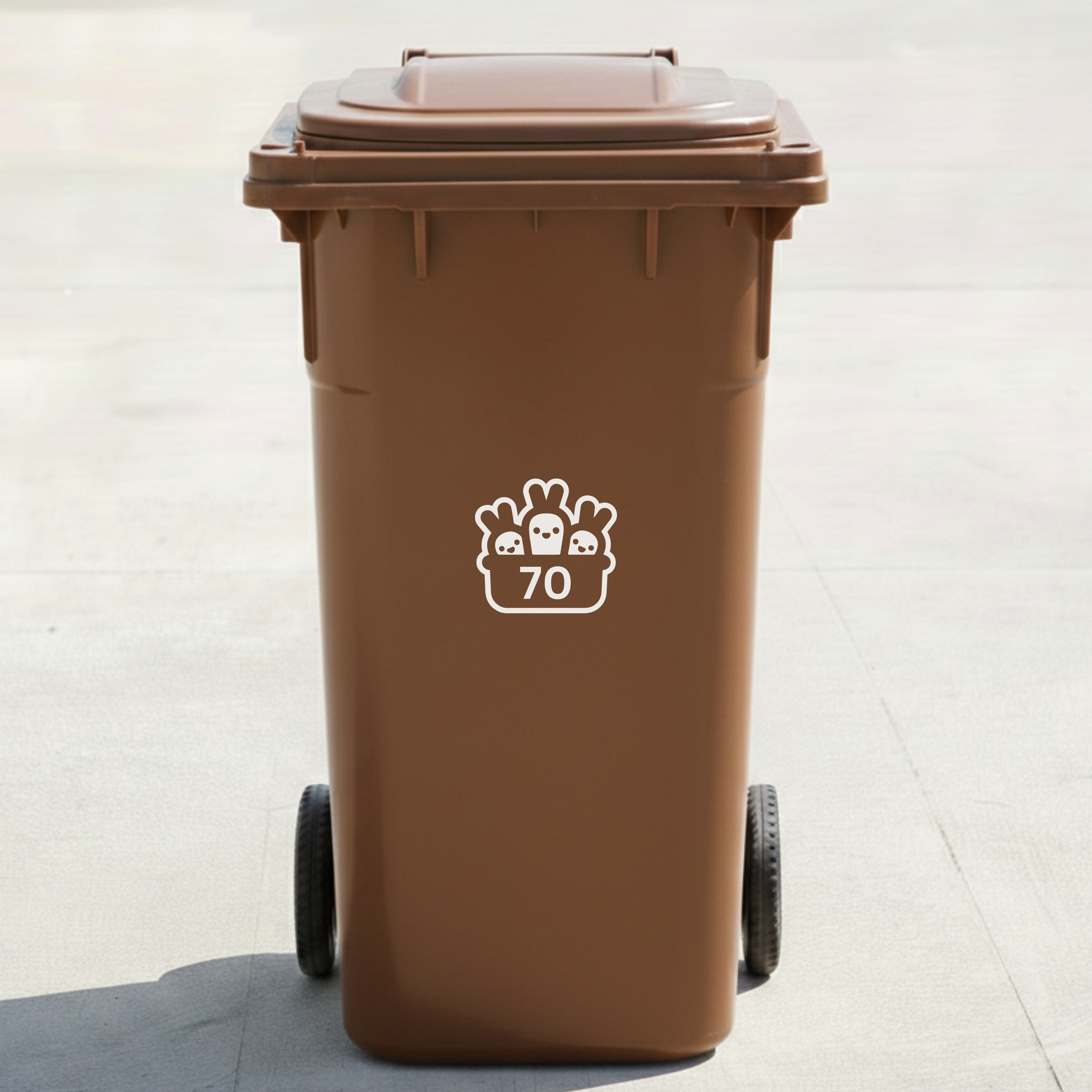 Carrot Basket Bin Decal Sticker with Personalised House Number