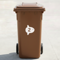 Ocean Sunfish (Mola Mola) Bin Decal Sticker with Personalised House Number
