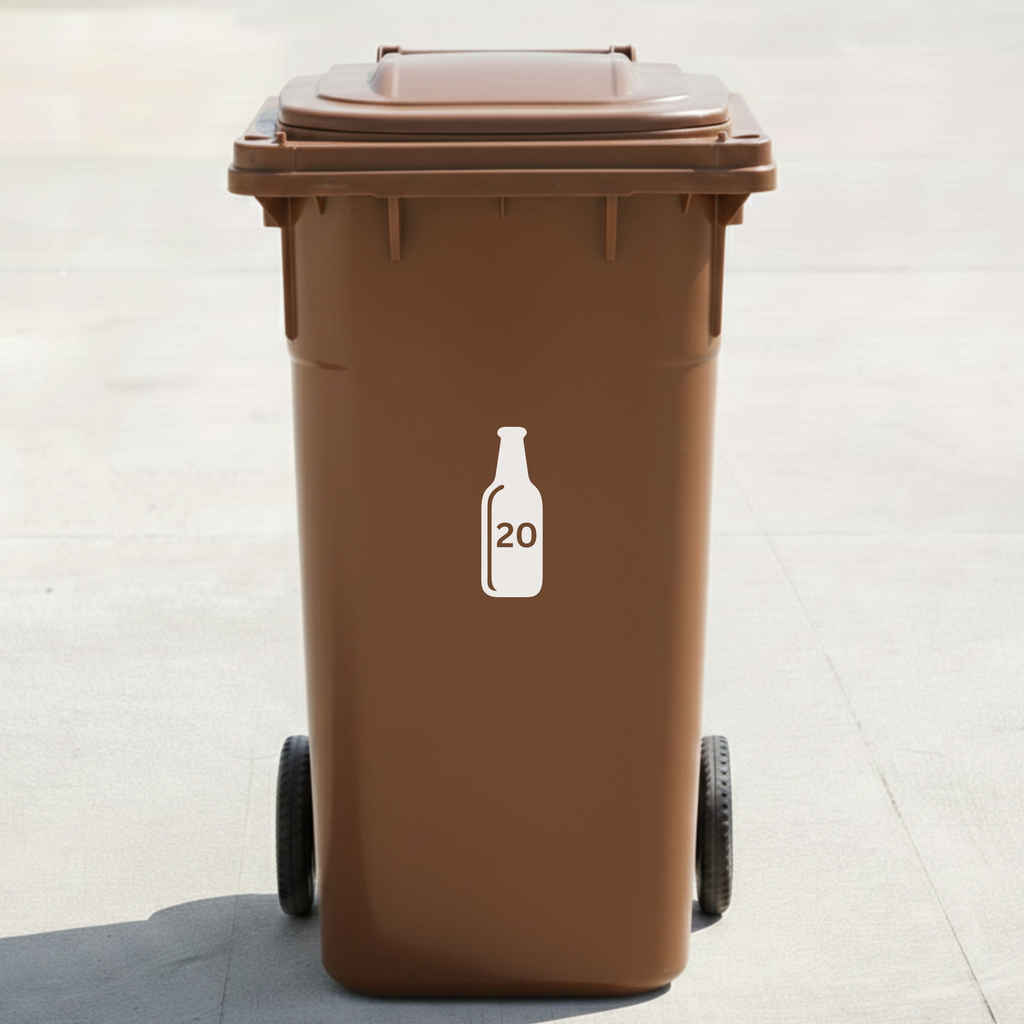 Beer Bottle Bin Decal Sticker with Personalised House Number