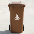 Sailboat Bin Decal Sticker with Personalised House Number & Street Name