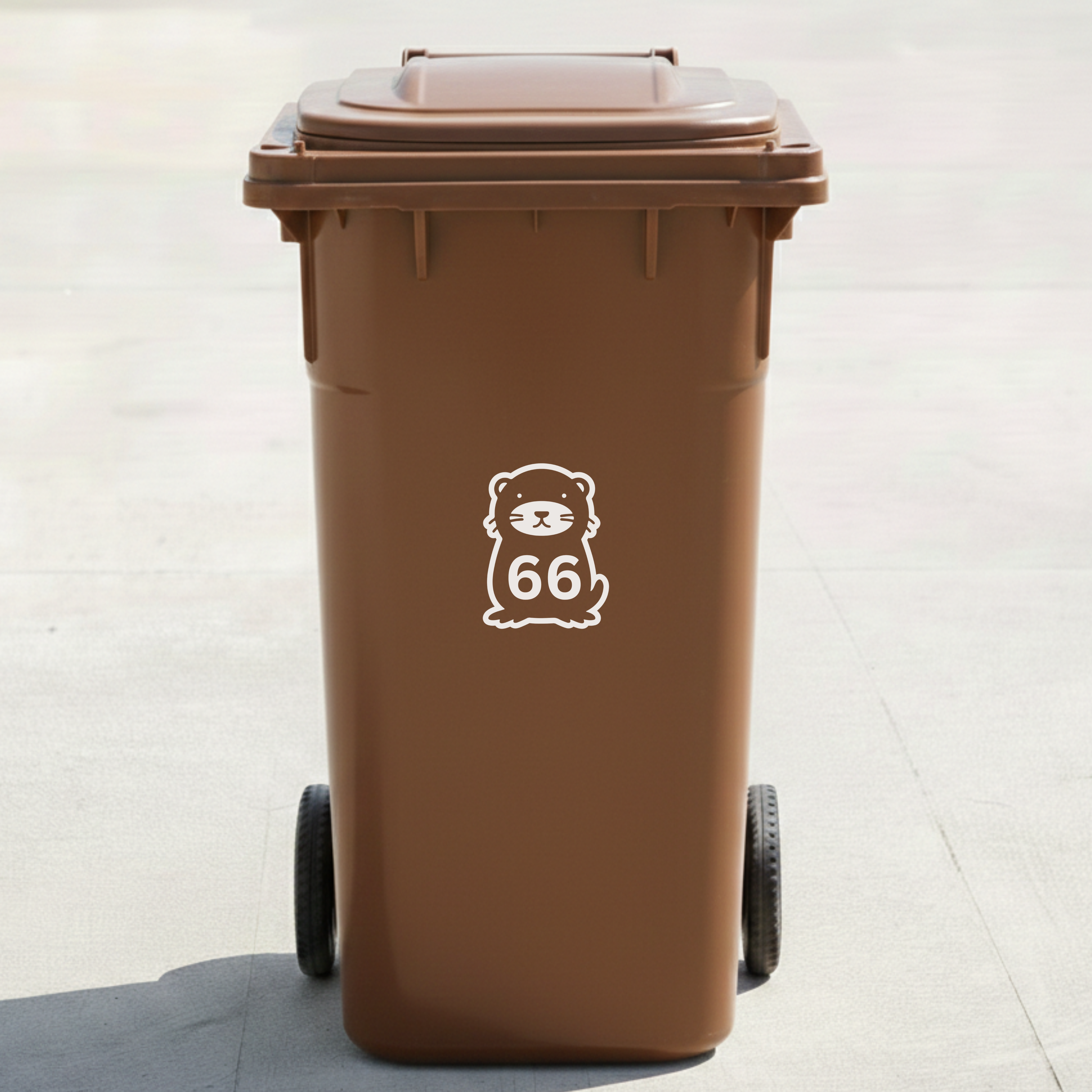 Otter Bin Decal Sticker with Personalised House Number