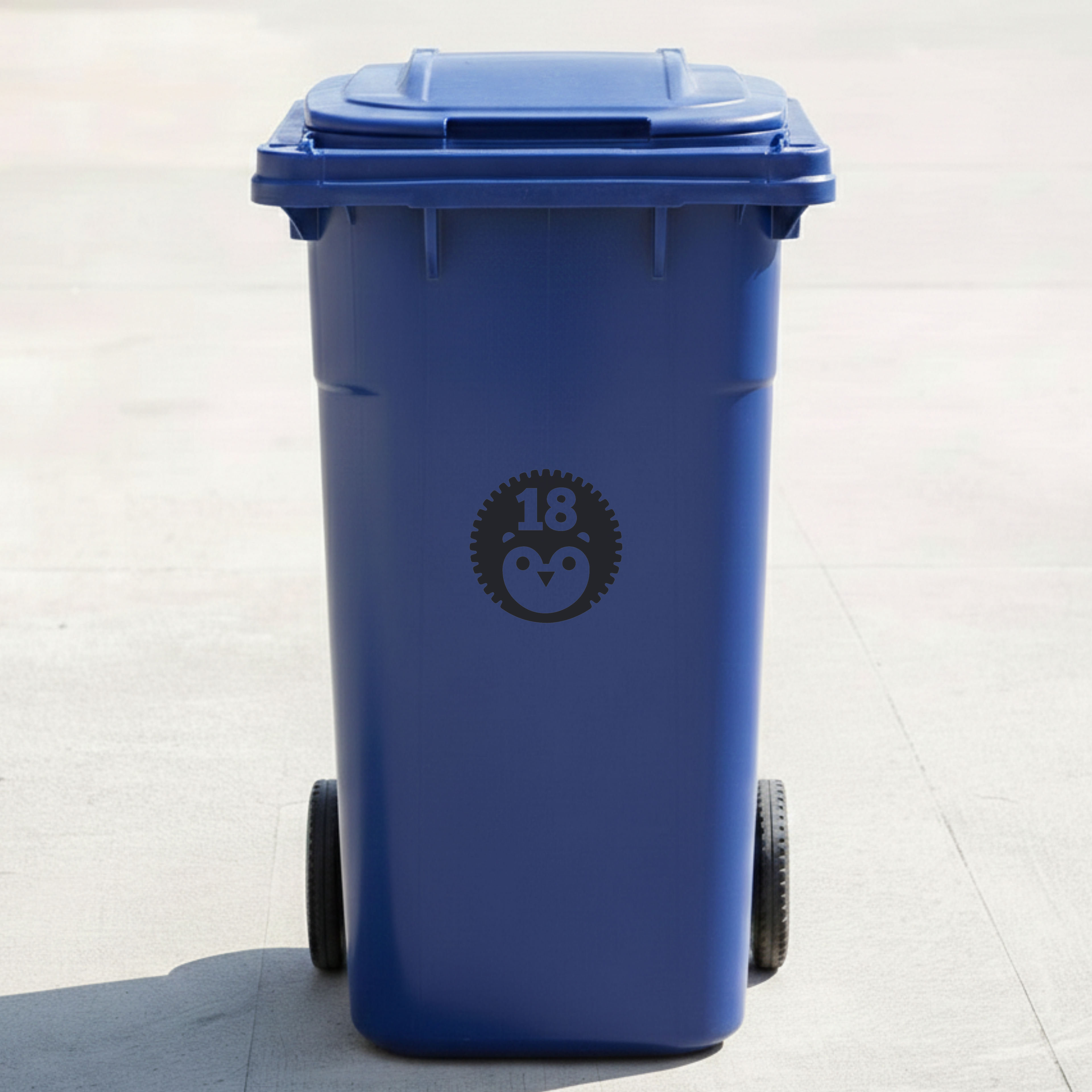 Hedgehog Bin Decal Sticker with Personalised House Number