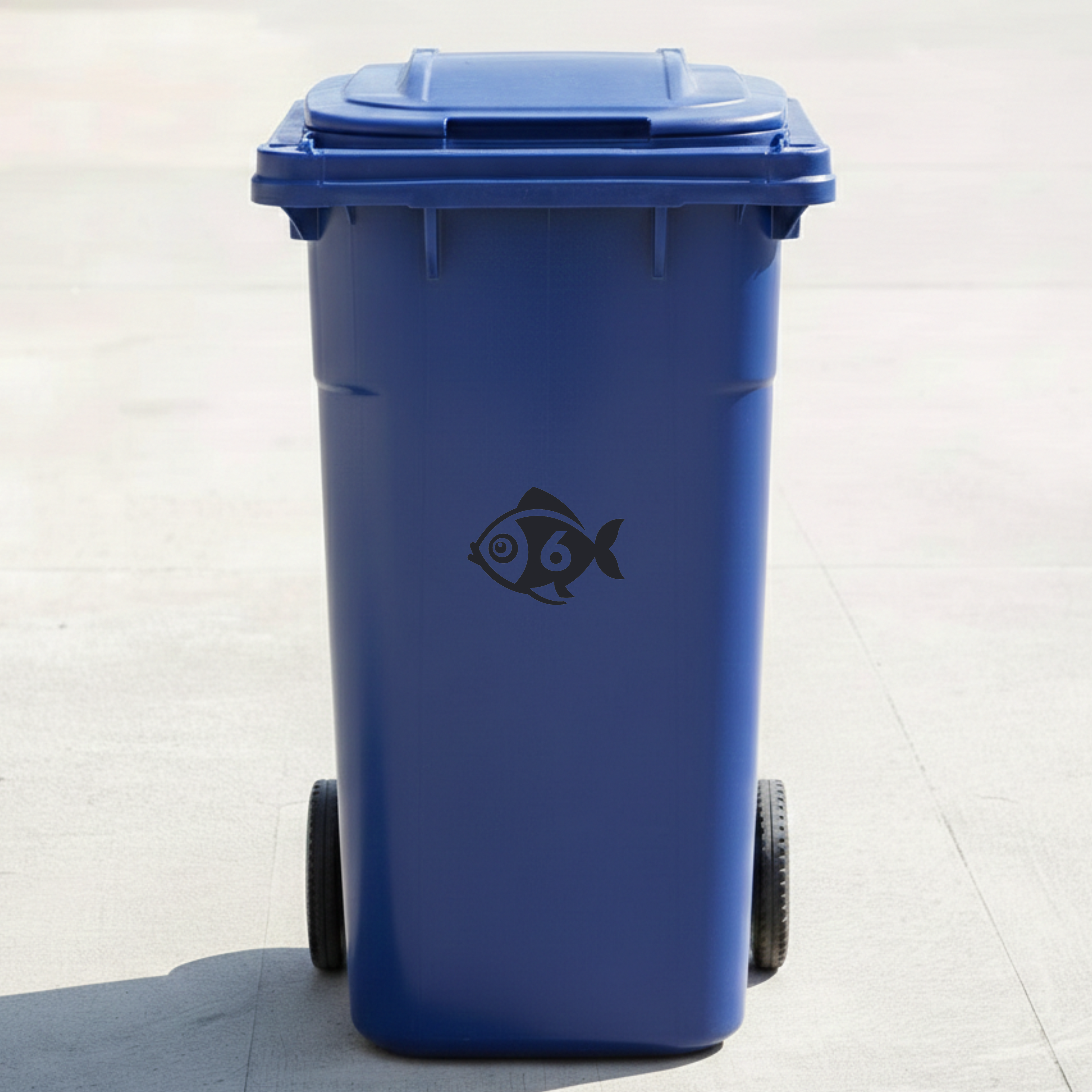 Fish Bin Decal Sticker with Personalised House Number
