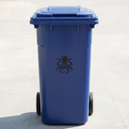 Octopus Bin Decal Sticker with Personalised House Number