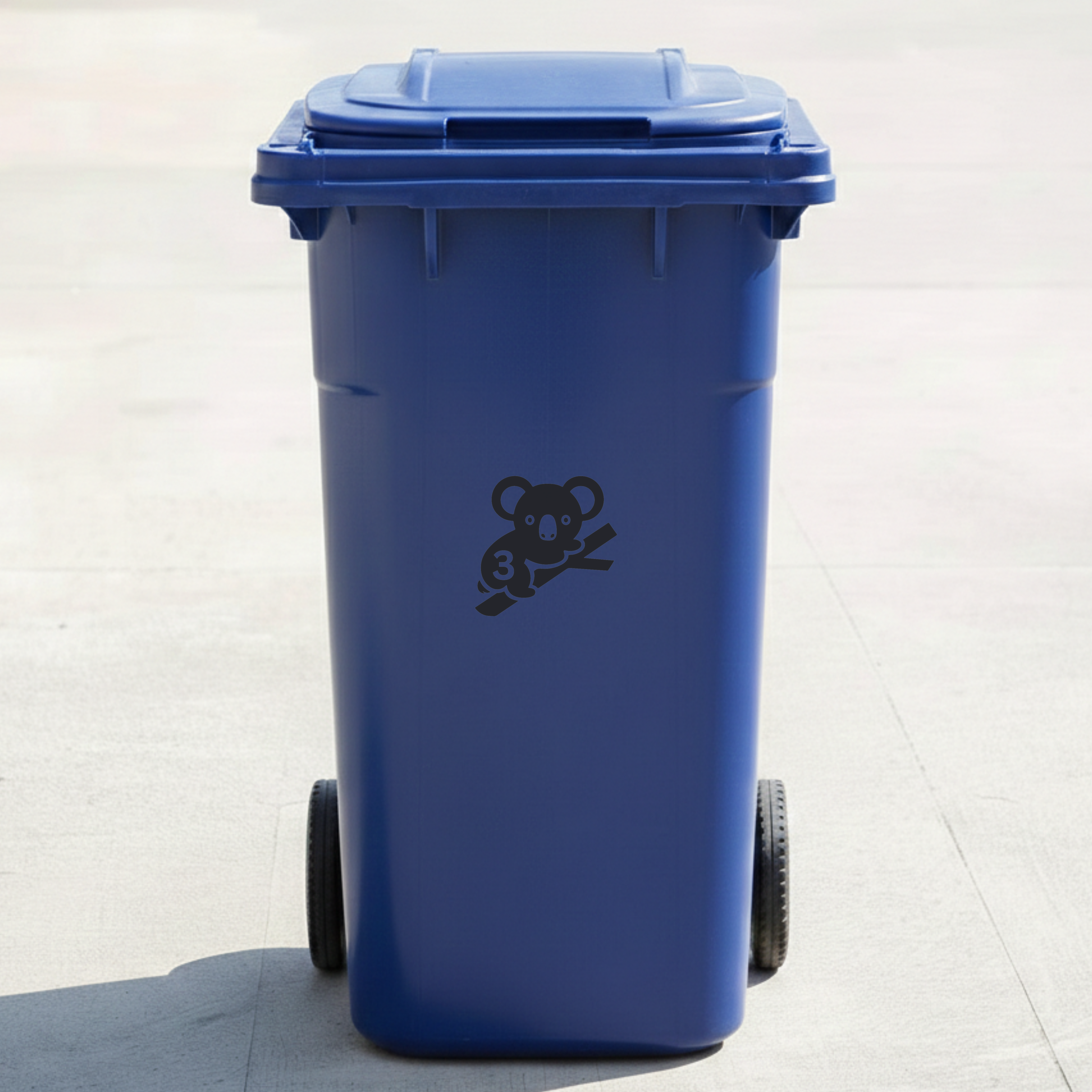 Koala Bin Decal Sticker with Personalised House Number