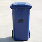 Elephant Bin Decal Sticker with Personalised House Number