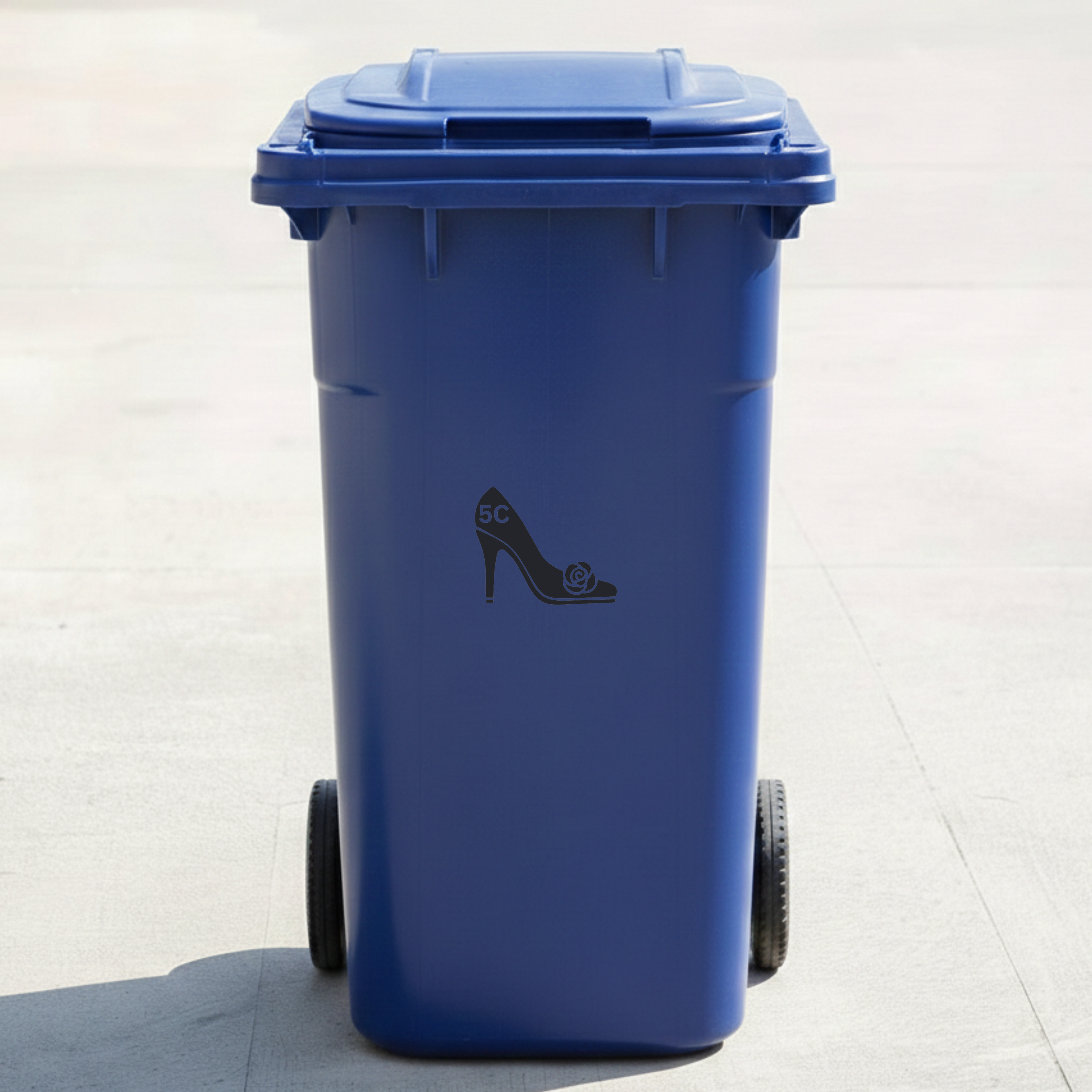 High Heel Bin Decal Sticker with Personalised House Number