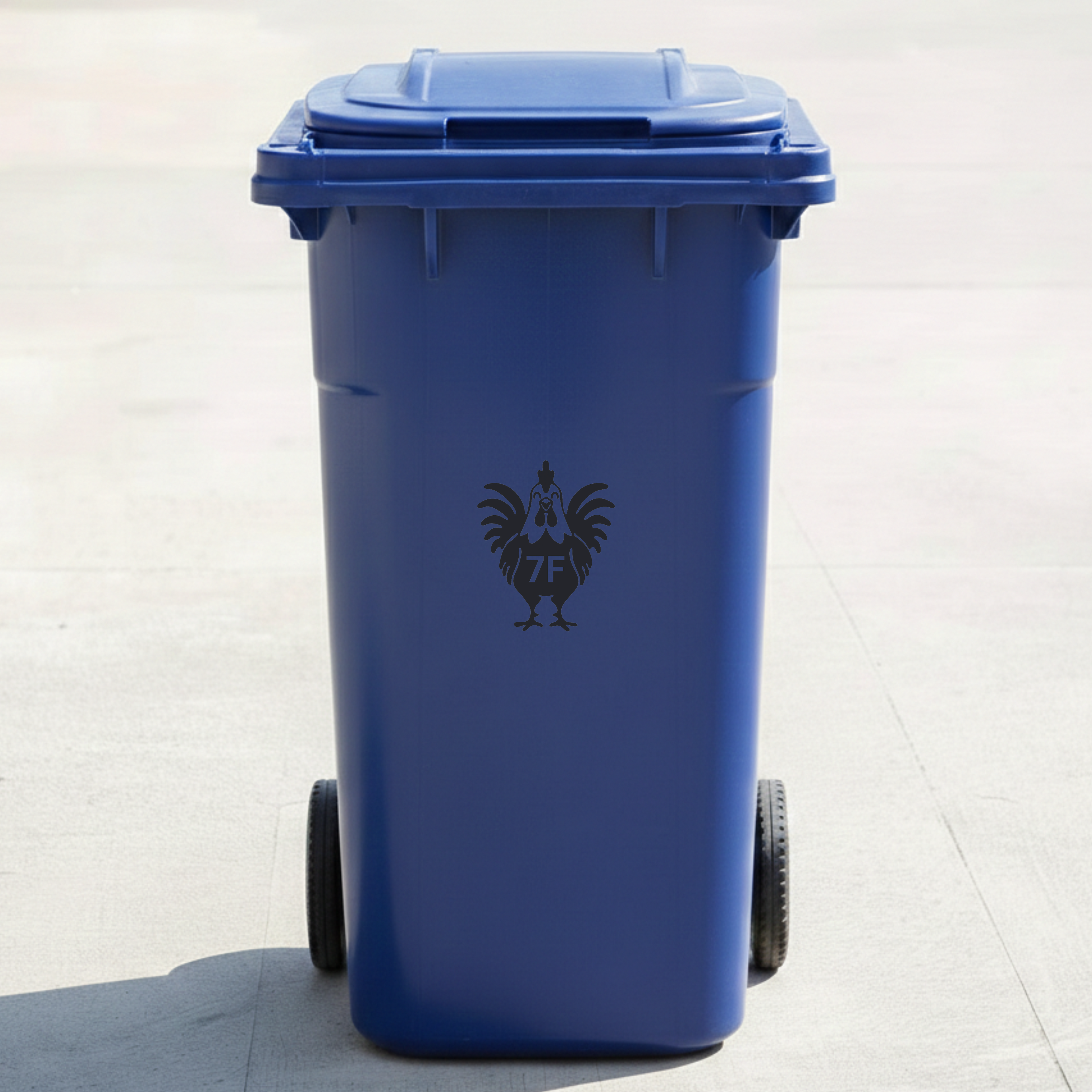 Rooster Bin Decal Sticker with Personalised House Number