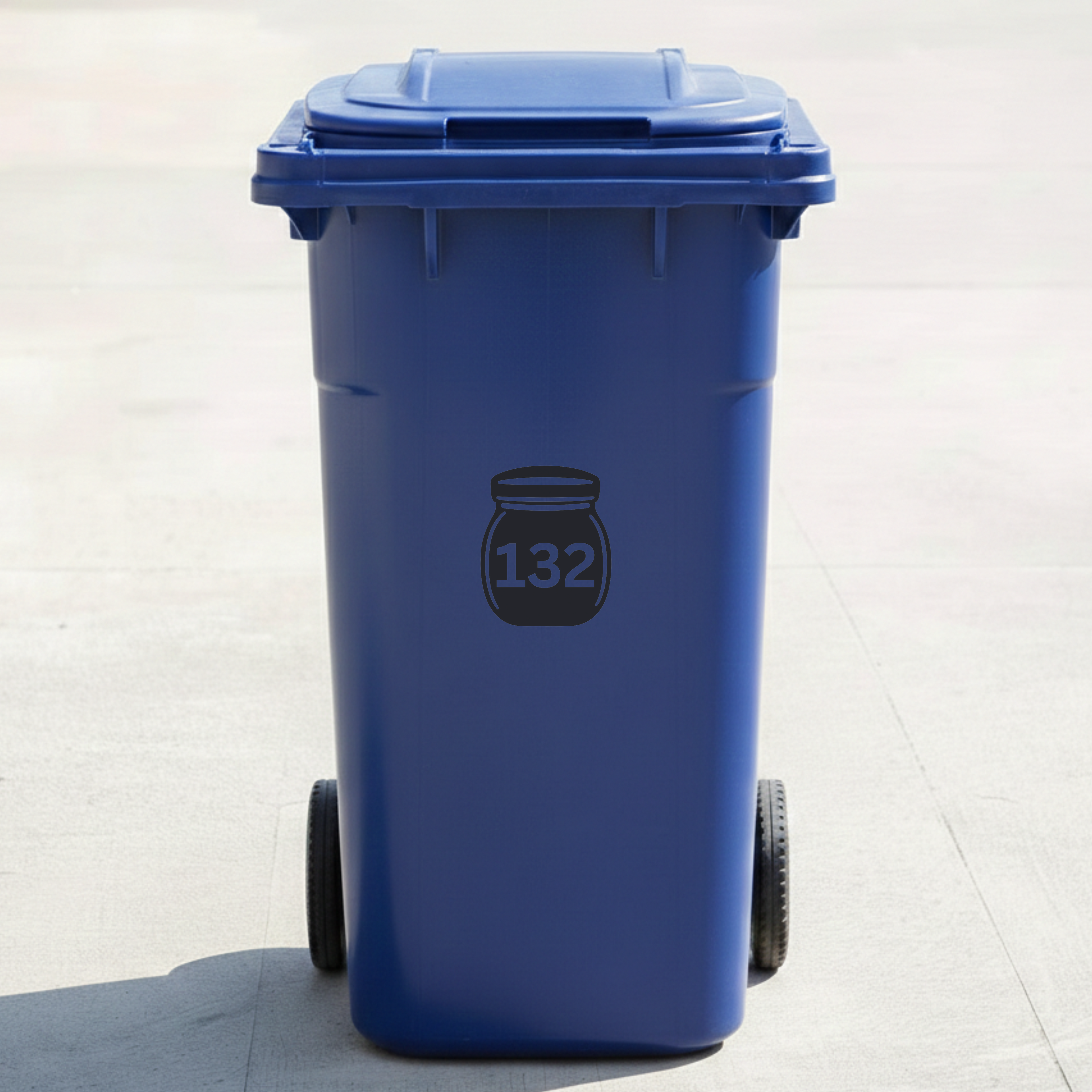 Honey Jar Bin Decal Sticker with Personalised House Number