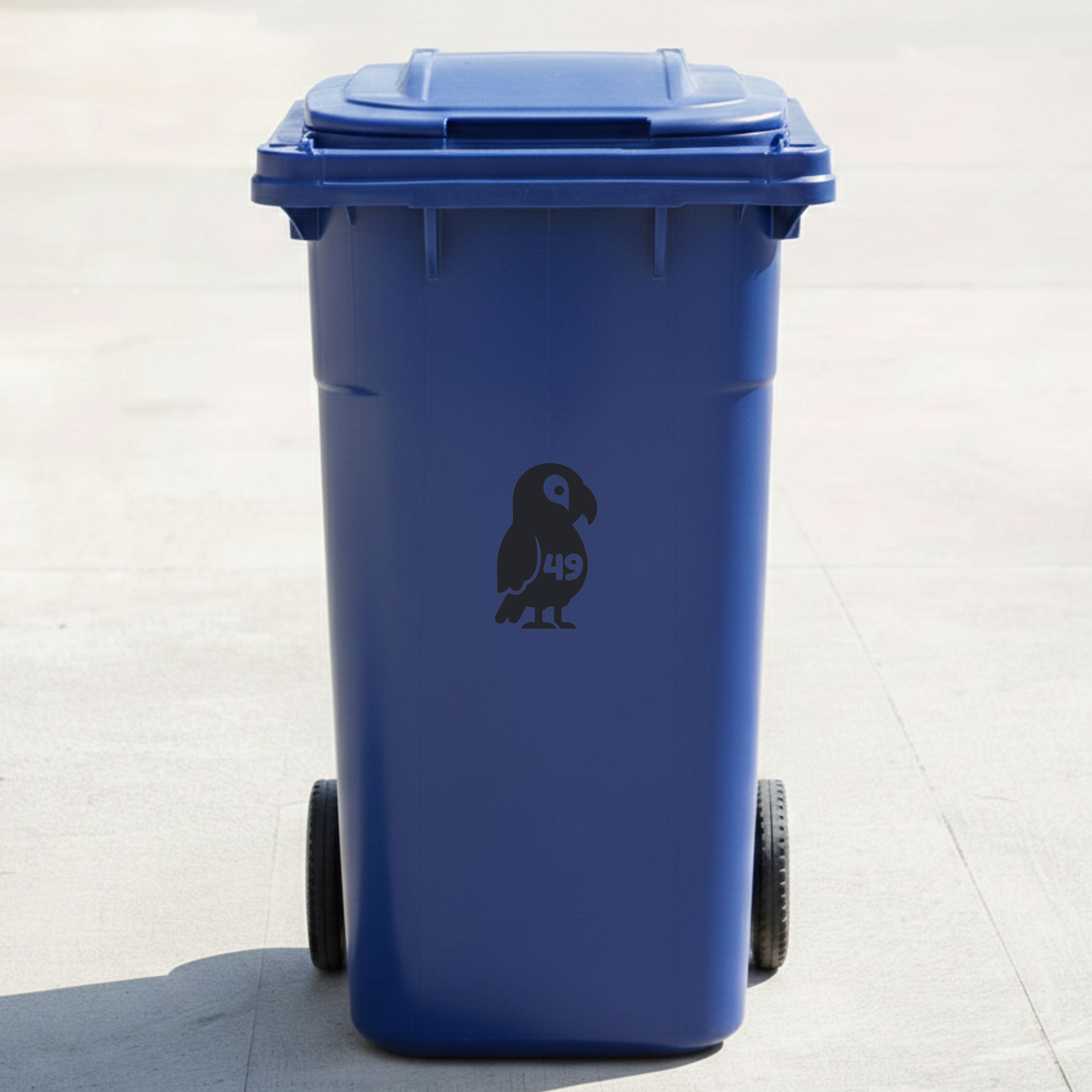 Parrot Bin Decal Sticker with Personalised House Number