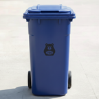 Angry Bear Bin Decal Sticker with Personalised House Number