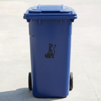 Sitting Dog Bin Decal Sticker with Personalised House Number