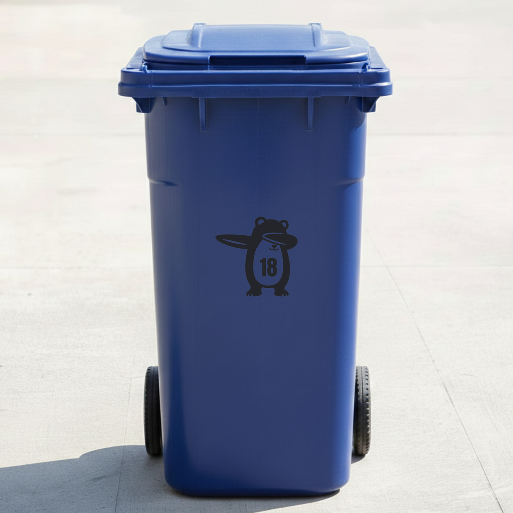 Bear Bin Decal Sticker with Personalised House Number