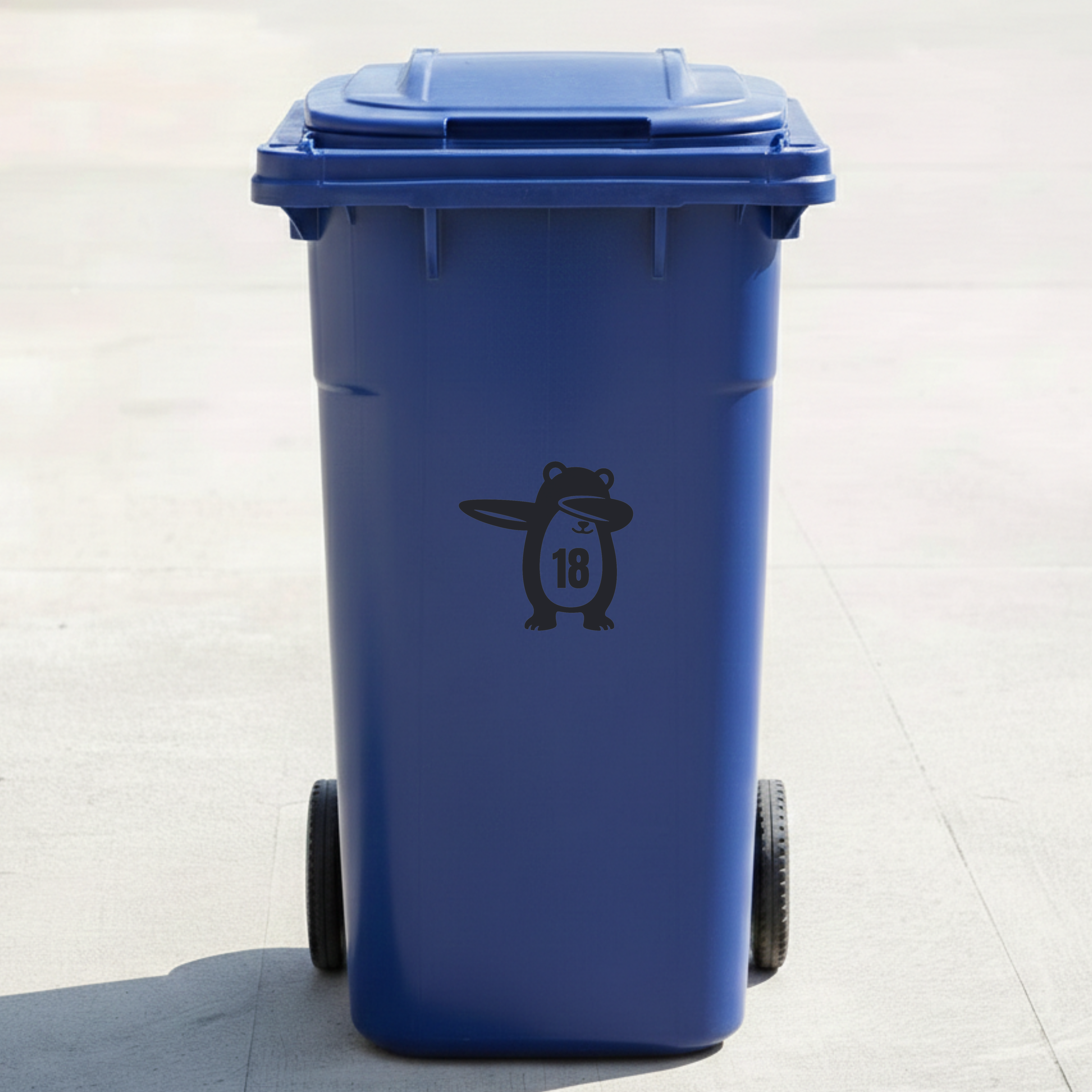 Bear Bin Decal Sticker with Personalised House Number