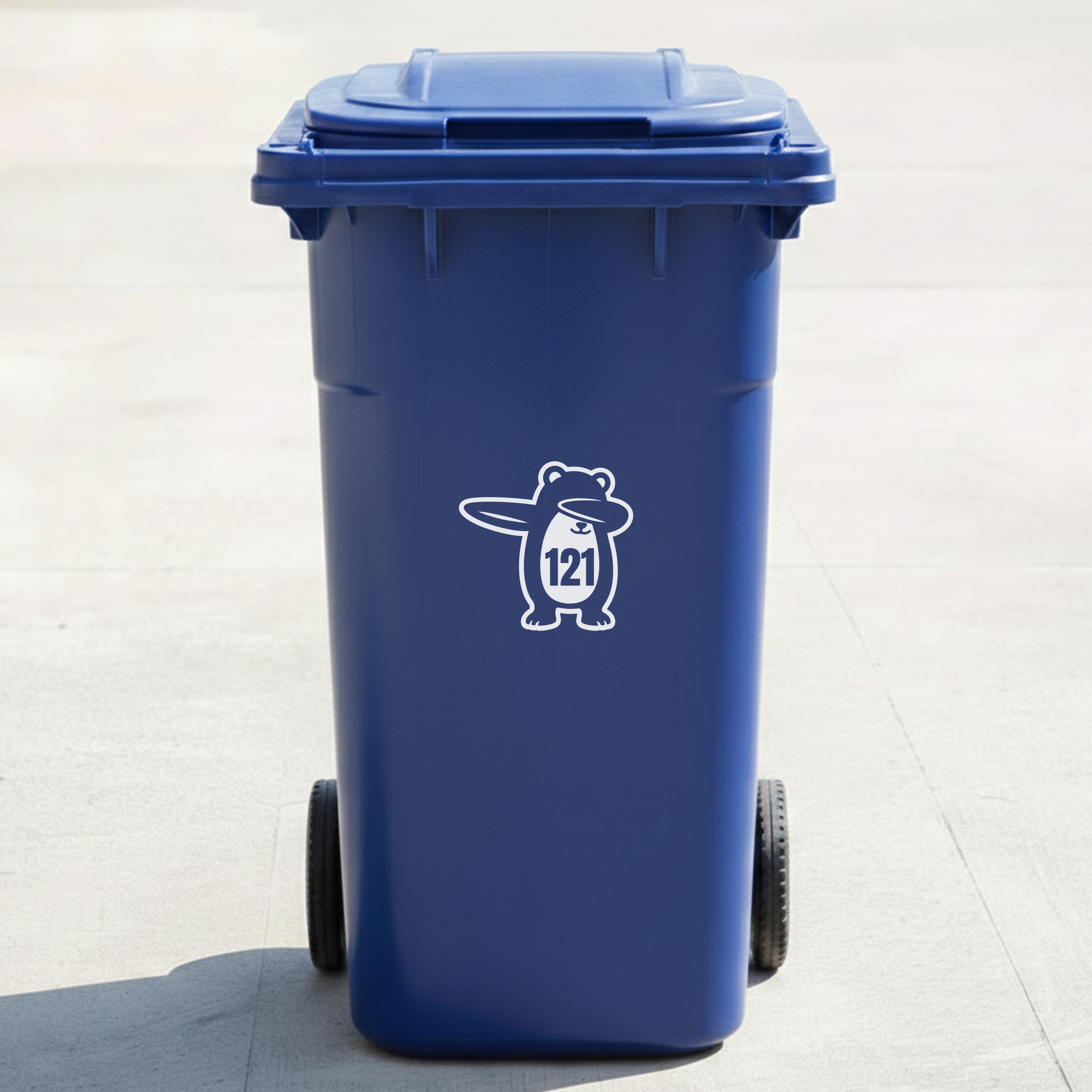 Bear Bin Decal Sticker with Personalised House Number