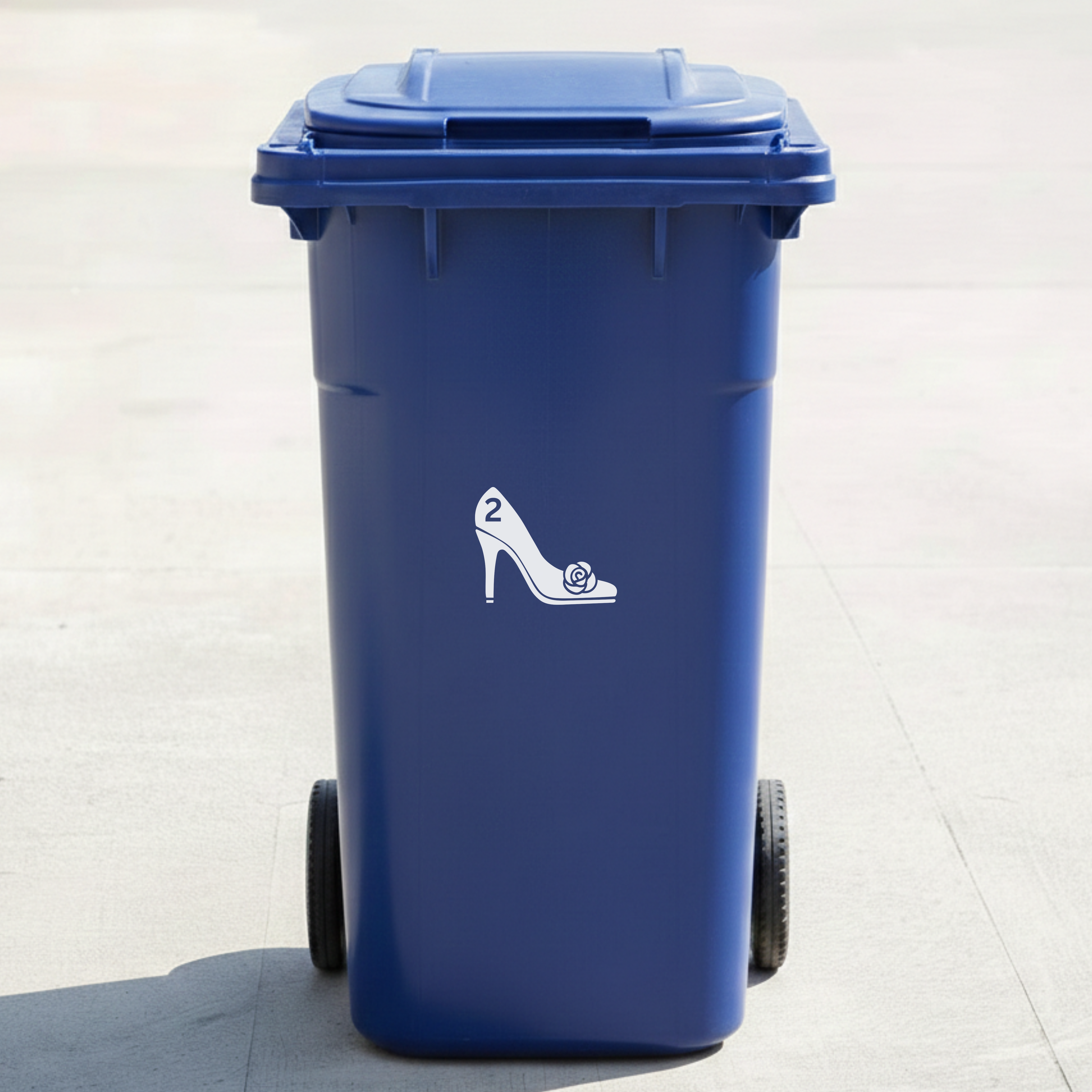 High Heel Bin Decal Sticker with Personalised House Number