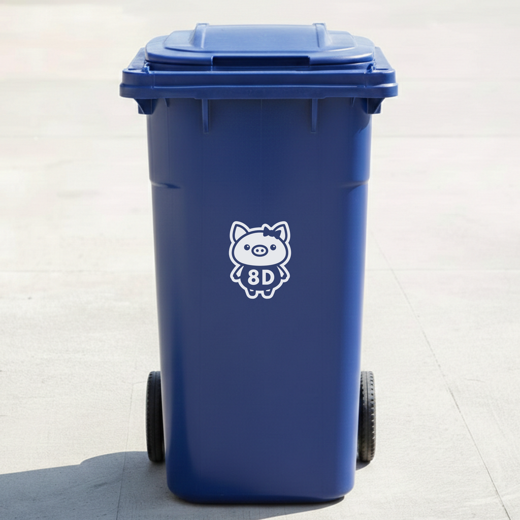 Piggy Bin Decal Sticker with Personalised House Number