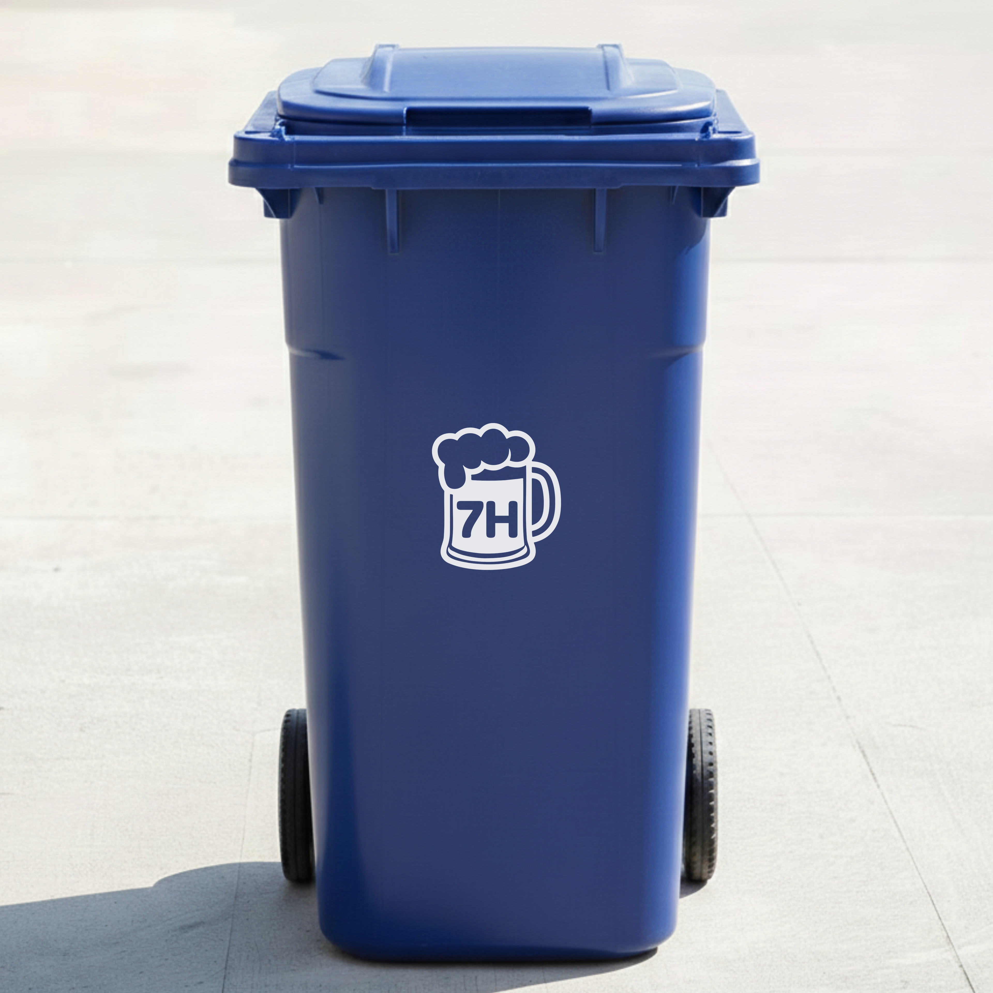 Beer Mug Bin Decal Sticker with Personalised House Number