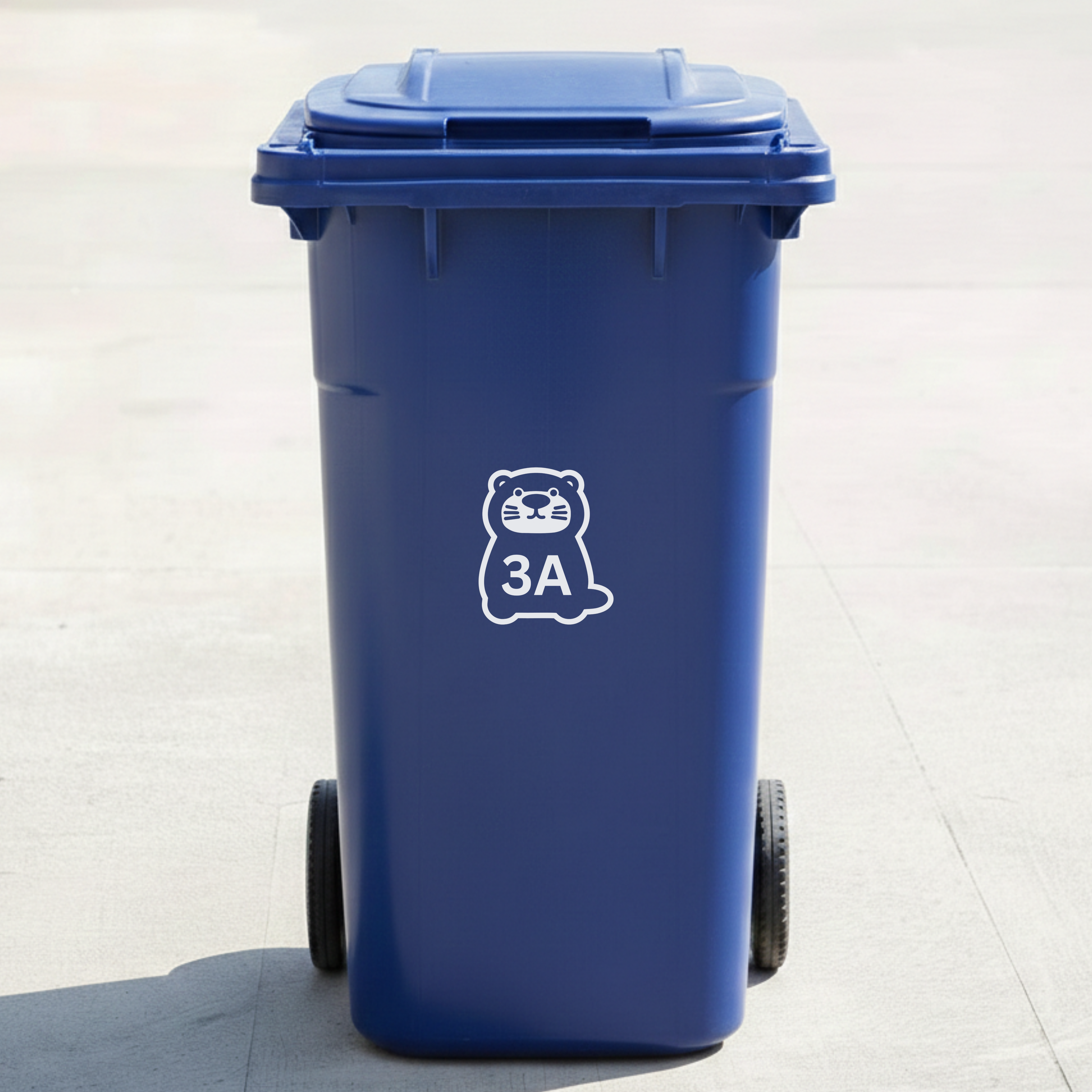 Otter Bin Decal Sticker with Personalised House Number