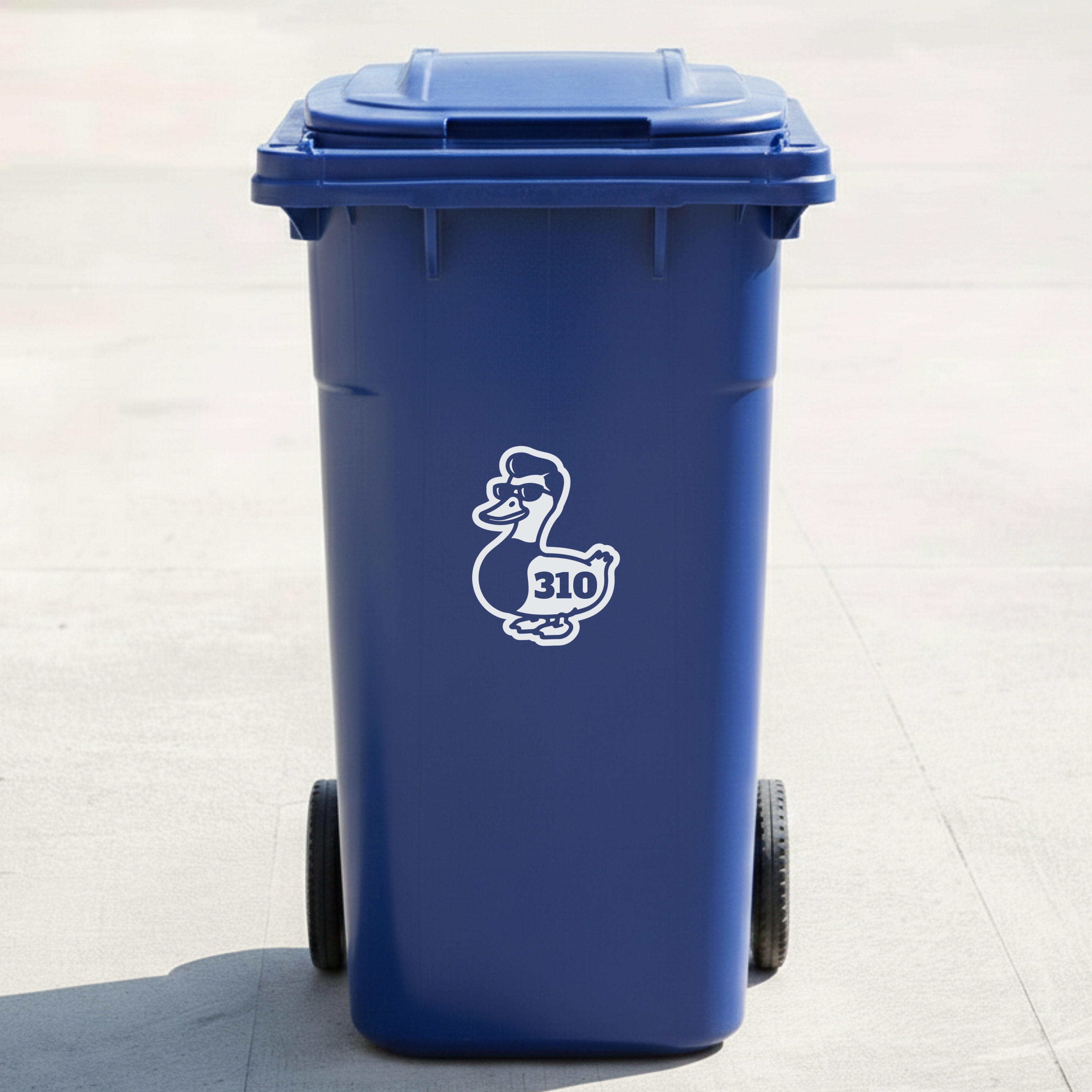 Duck Bin Decal Sticker with Personalised House Number