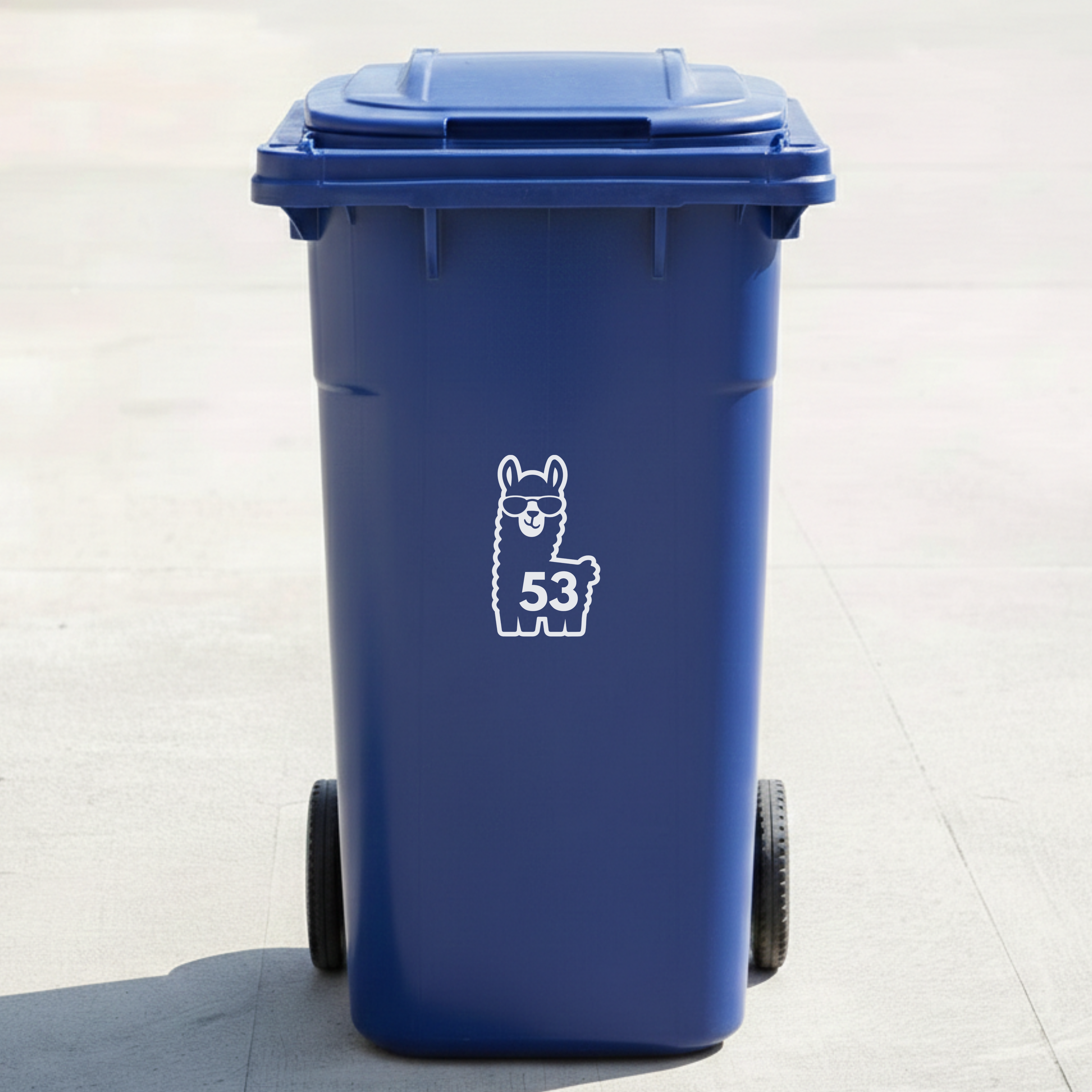 Llama Bin Decal Sticker with Personalised House Number