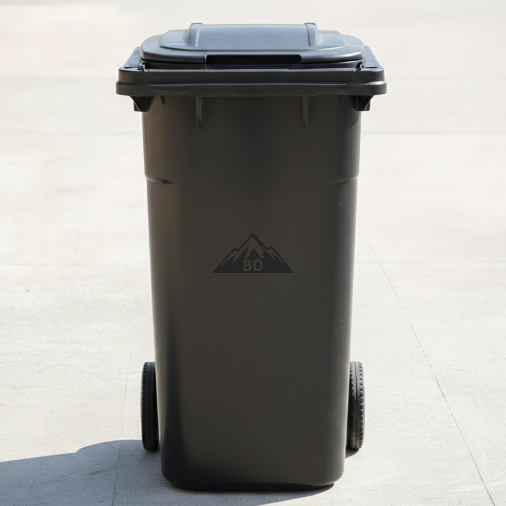 Mountain Adventure Bin Decal Sticker with Personalised House Number