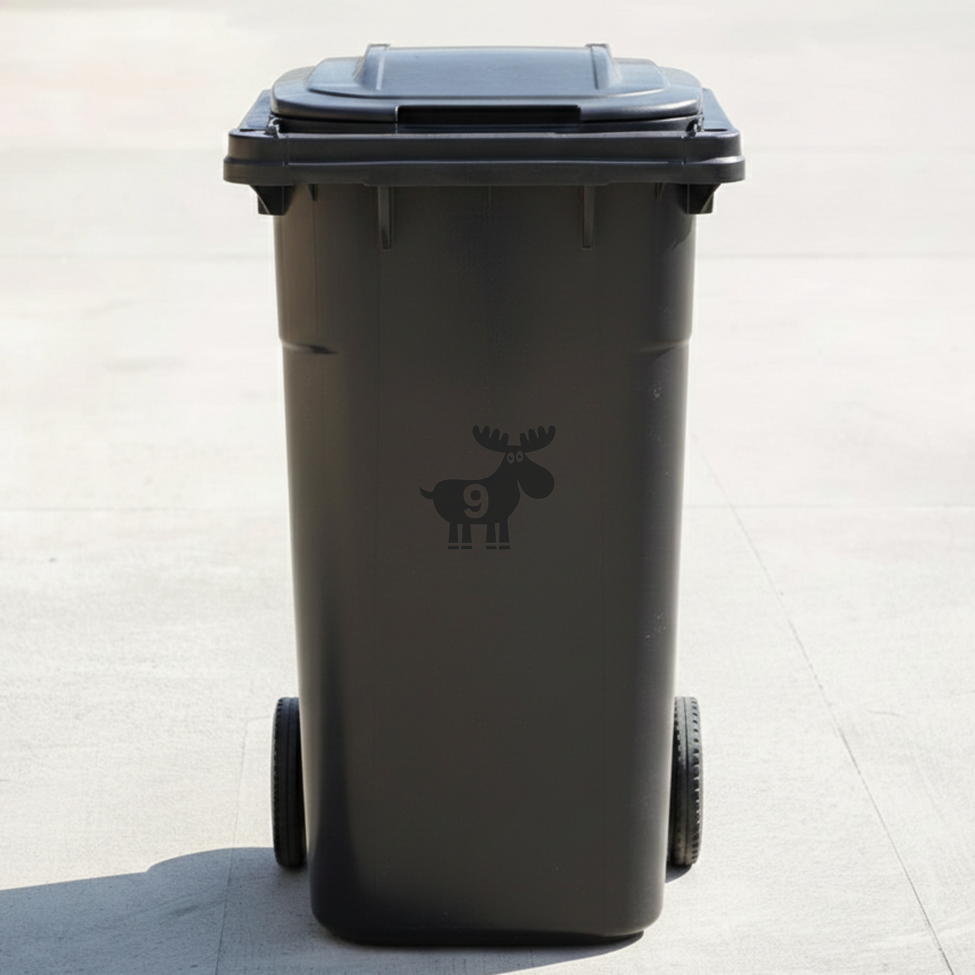 Moose Bin Decal Sticker with Personalised House Number