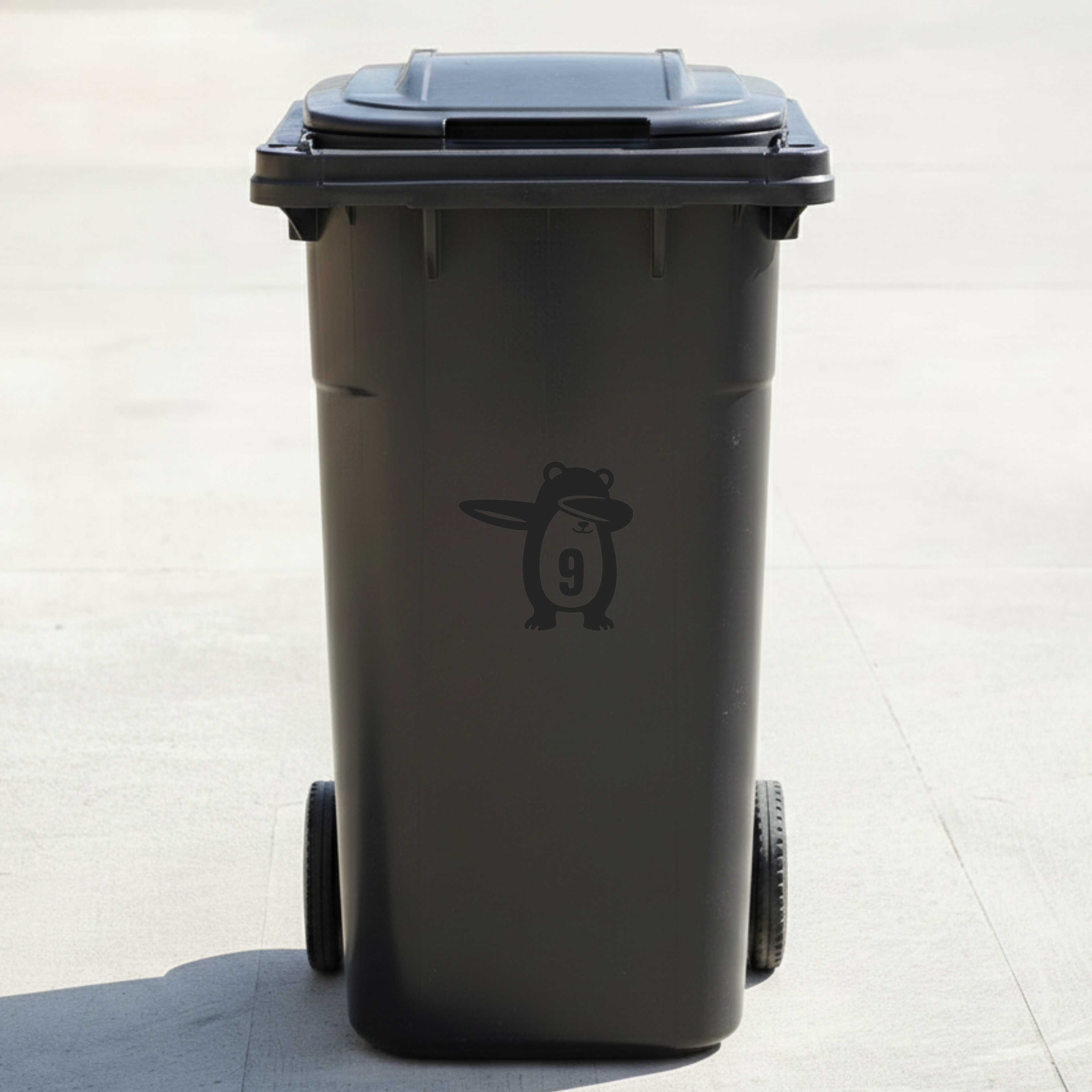 Bear Bin Decal Sticker with Personalised House Number
