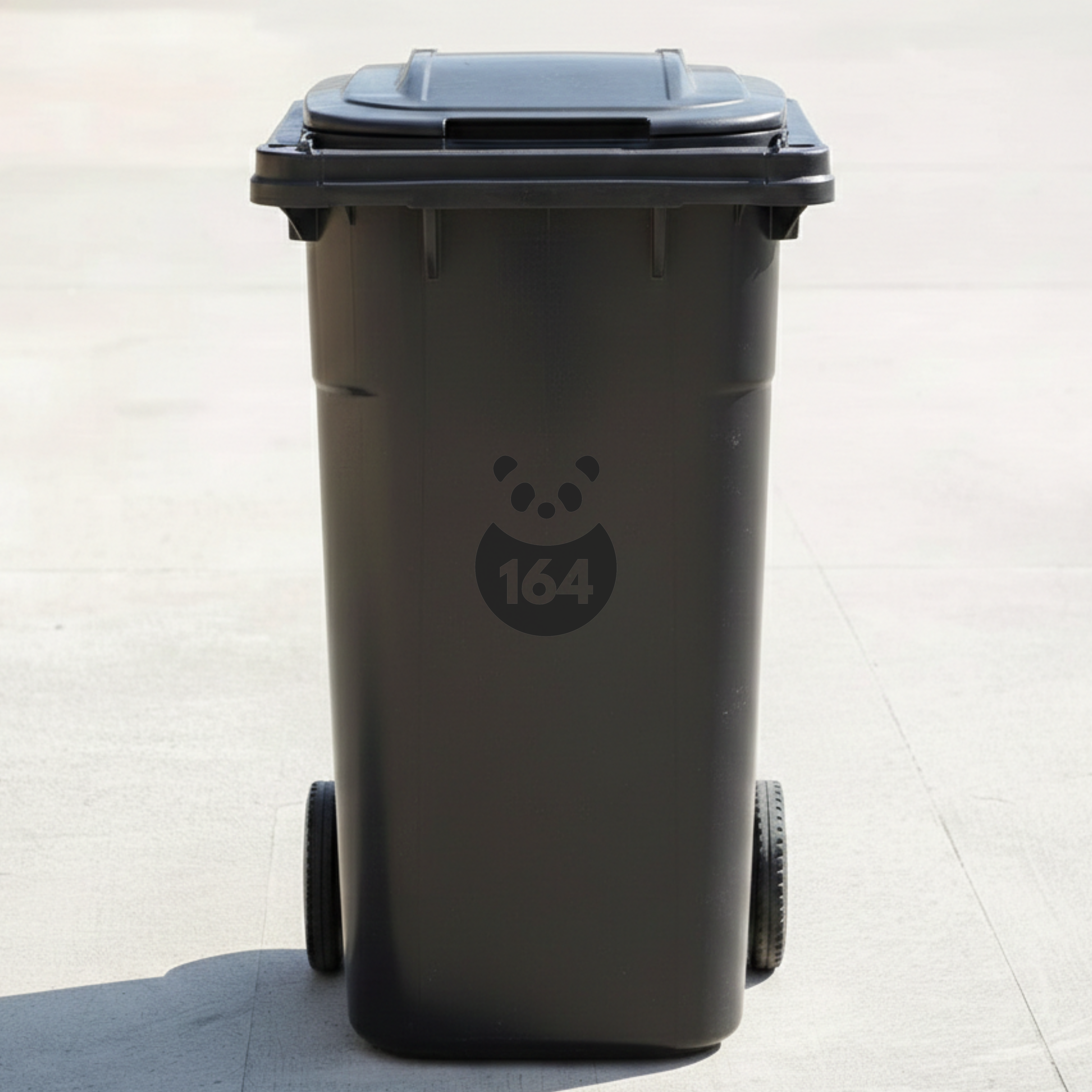 Cute Panda Bin Decal Sticker with Personalised House Number
