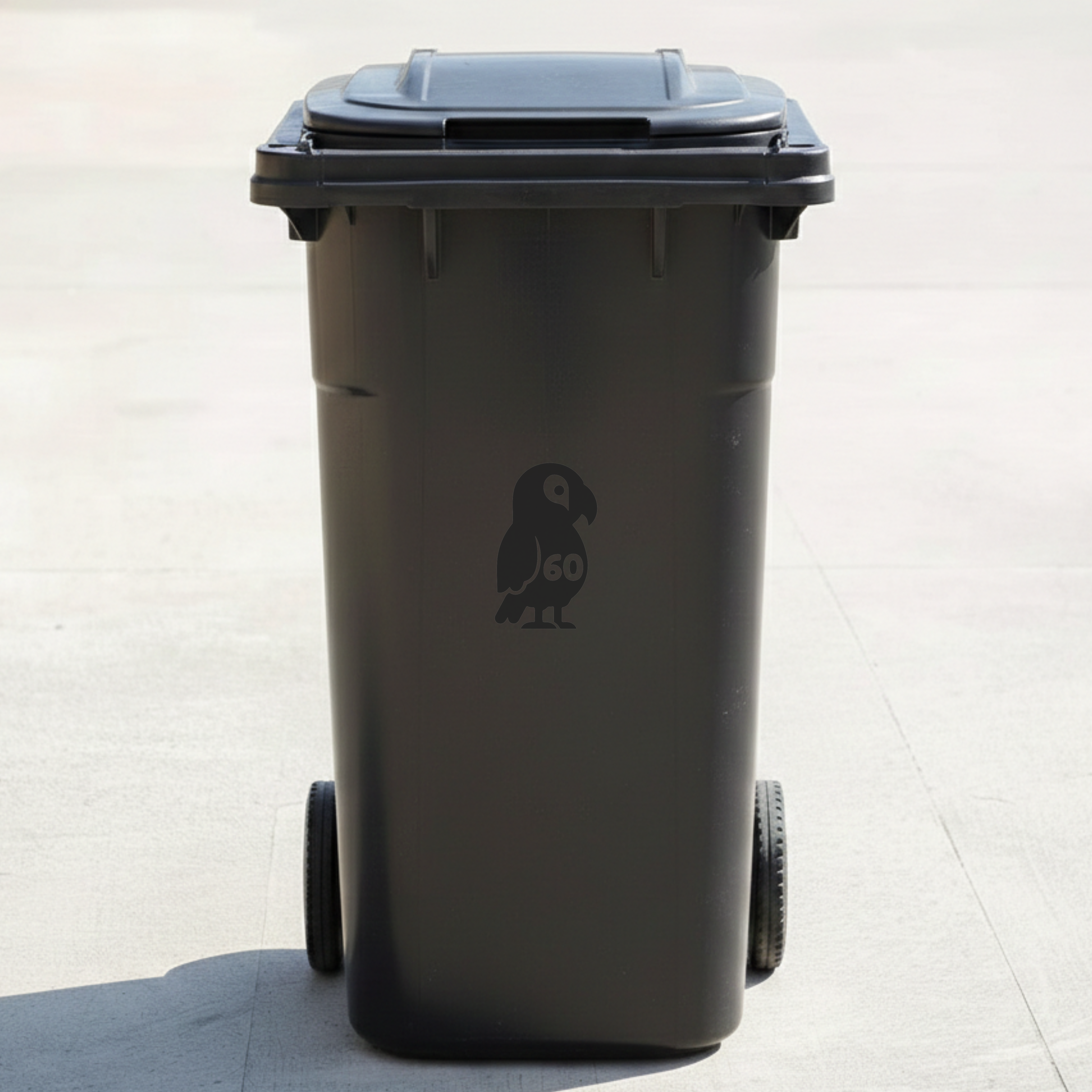 Parrot Bin Decal Sticker with Personalised House Number