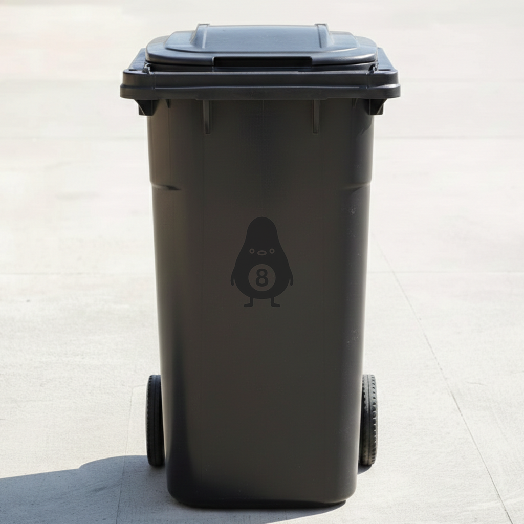 Avocado Bin Decal Sticker with Personalised House Number