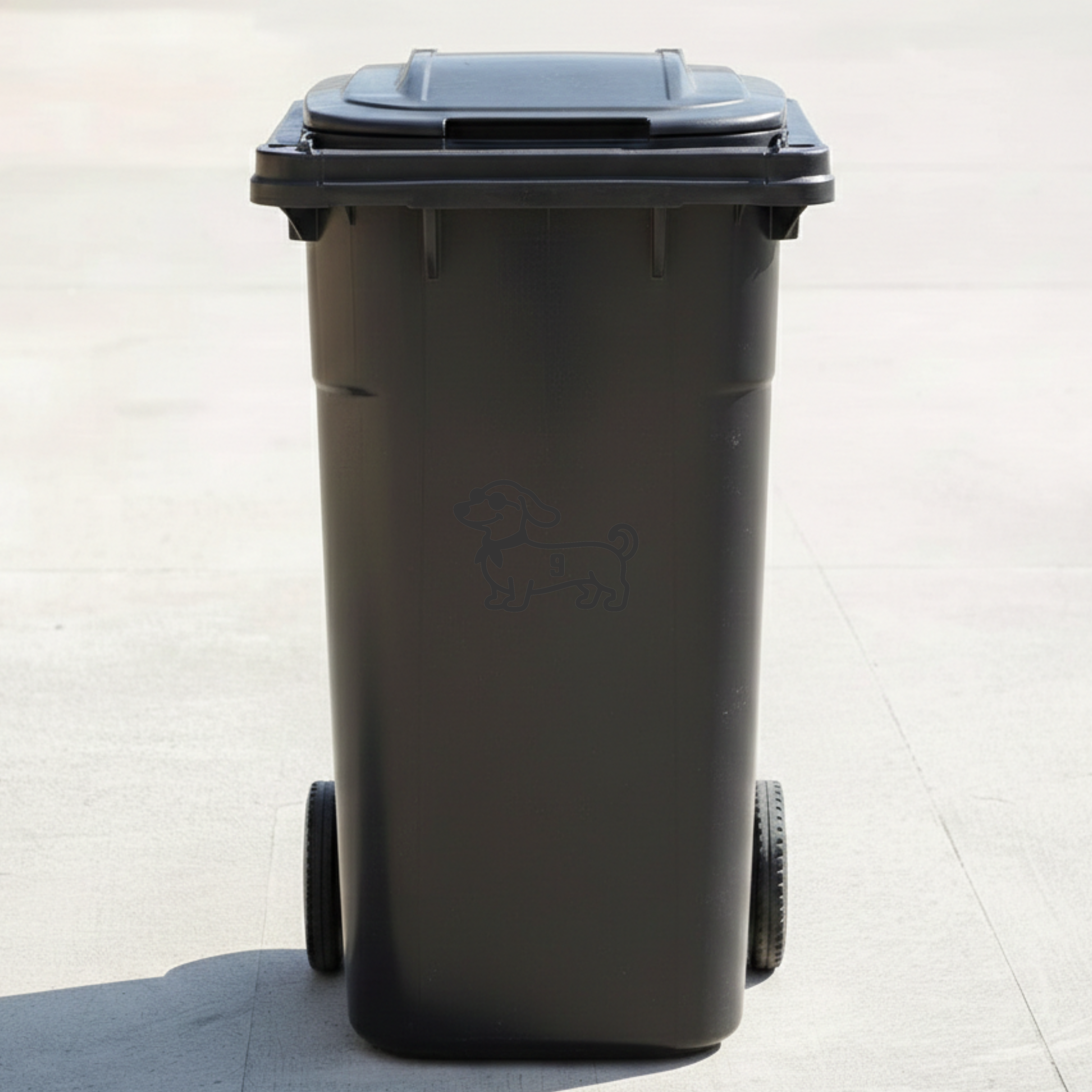 Dachshund Dog Bin Decal Sticker with Personalised House Number