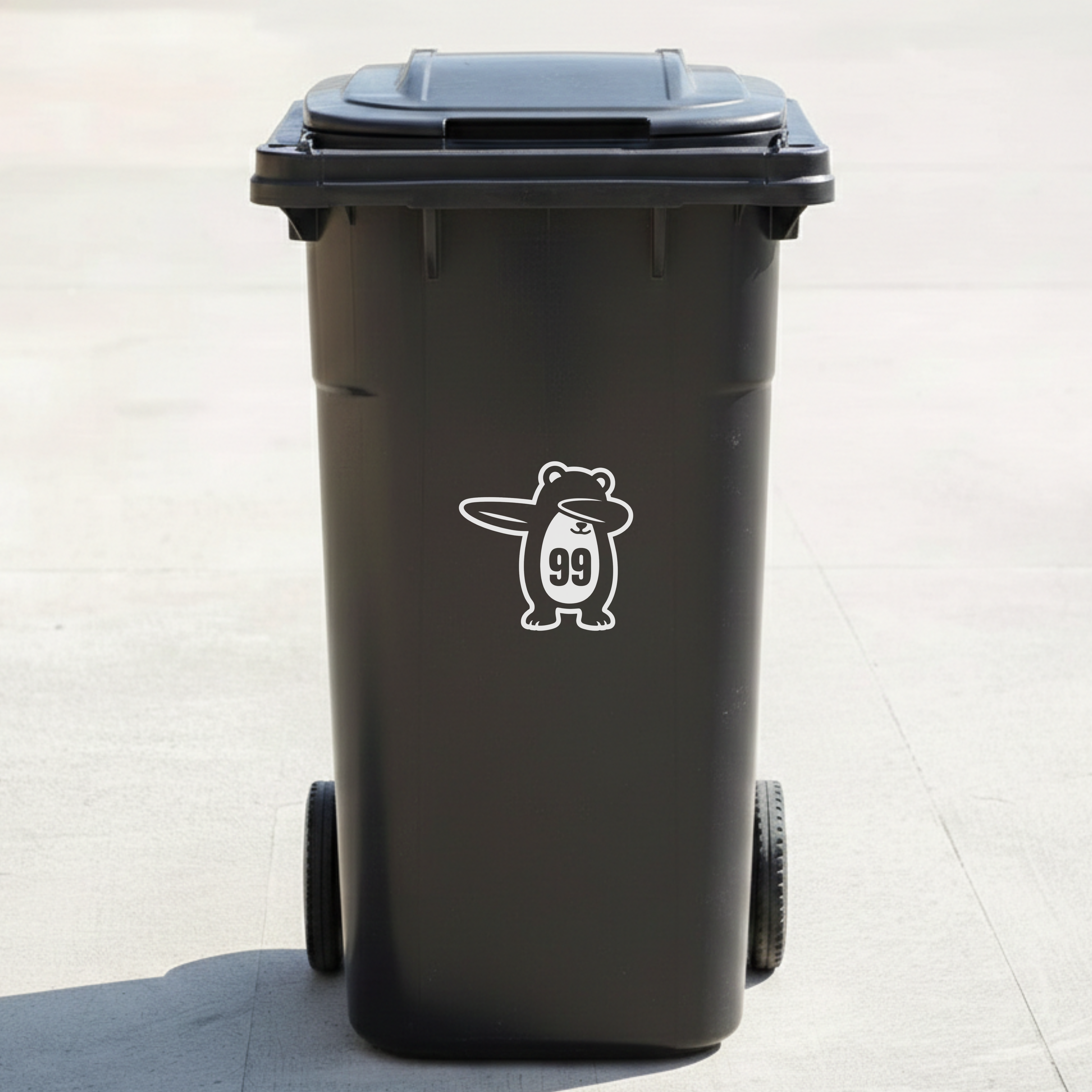 Bear Bin Decal Sticker with Personalised House Number