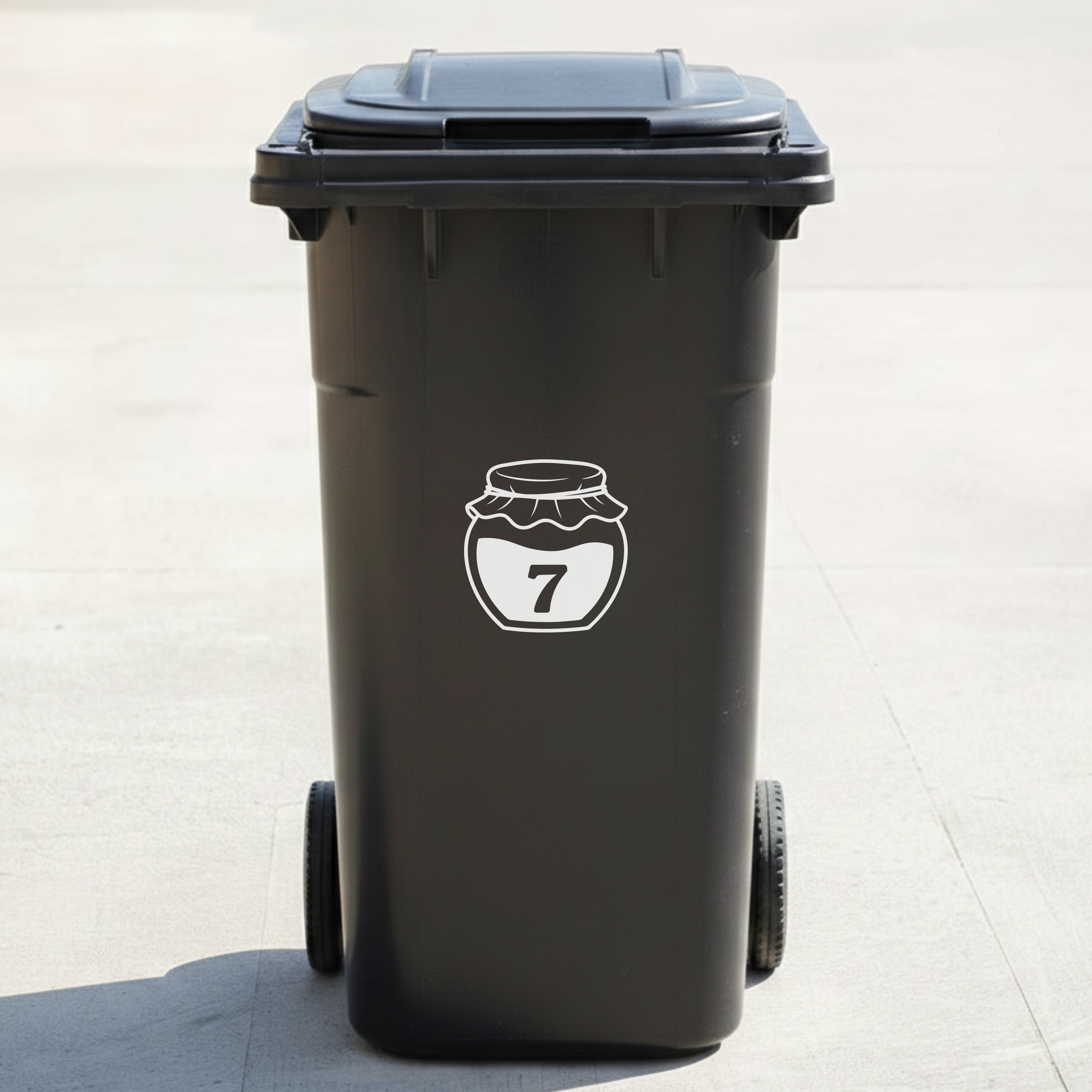 Honey Jar Bin Decal Sticker with Personalised House Number