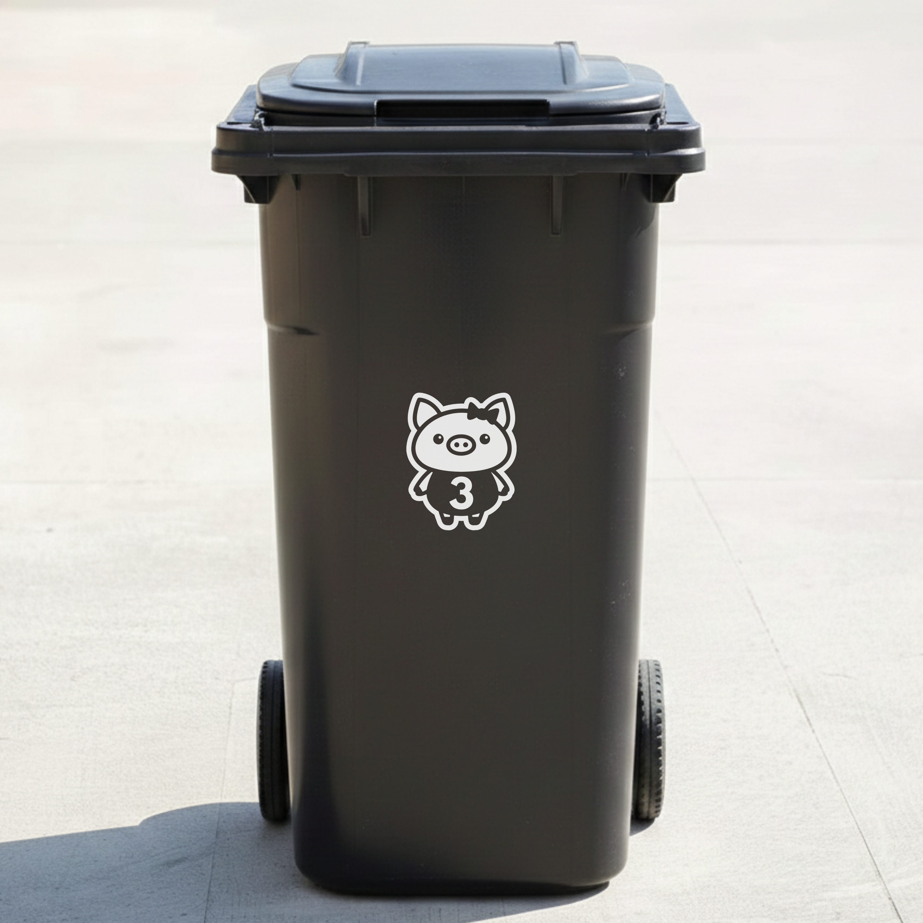 Piggy Bin Decal Sticker with Personalised House Number