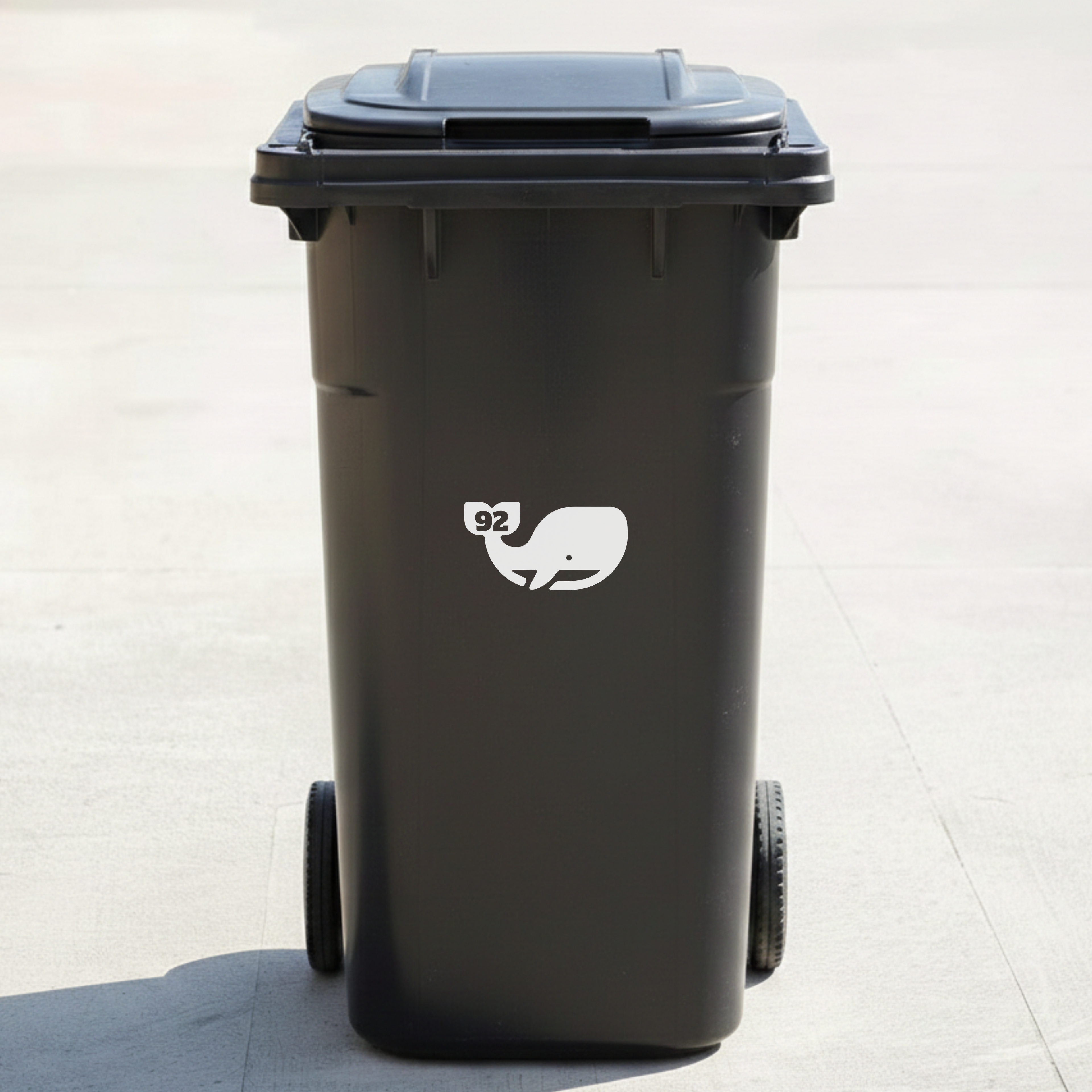 Whale Bin Decal Sticker with Personalised House Number