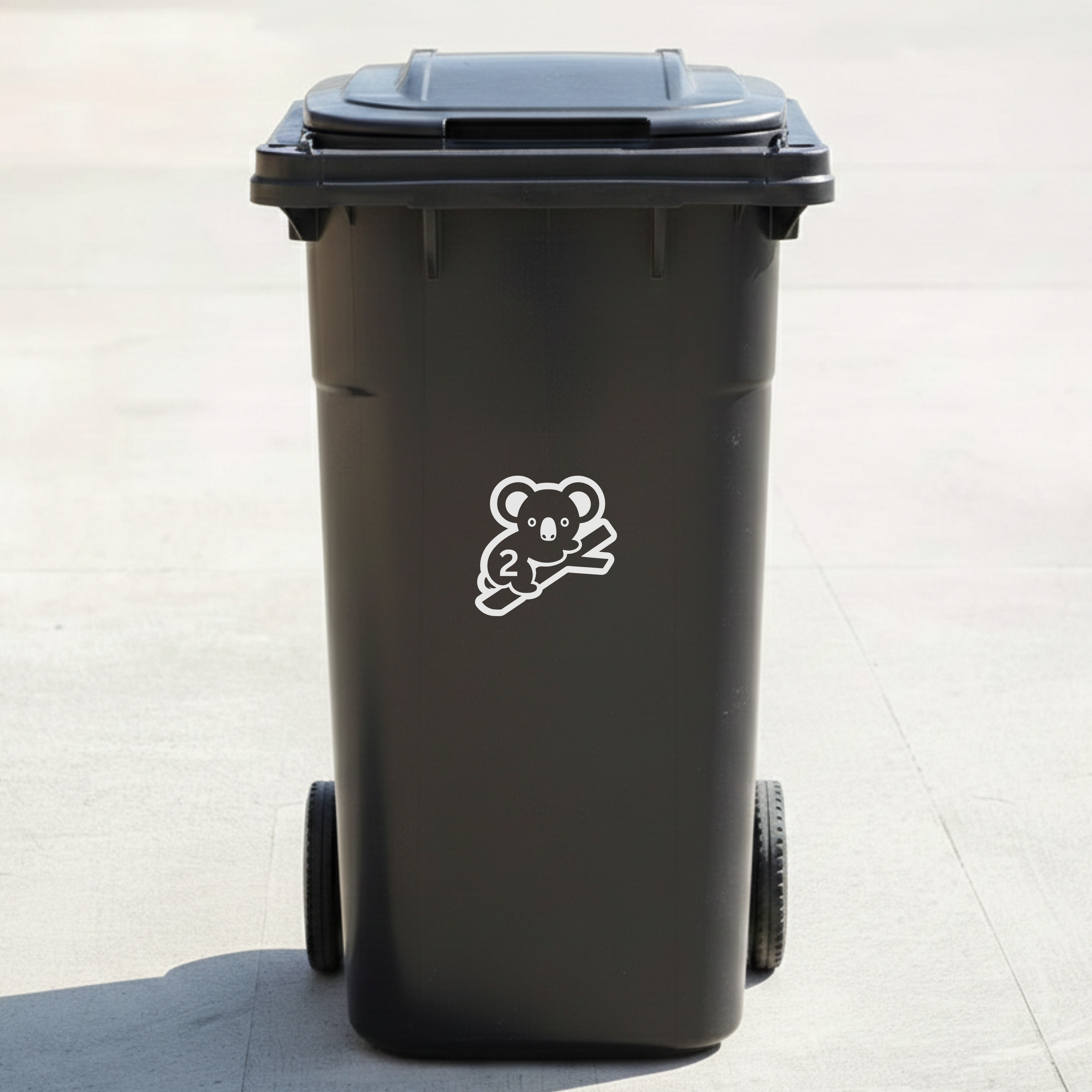 Koala Bin Decal Sticker with Personalised House Number
